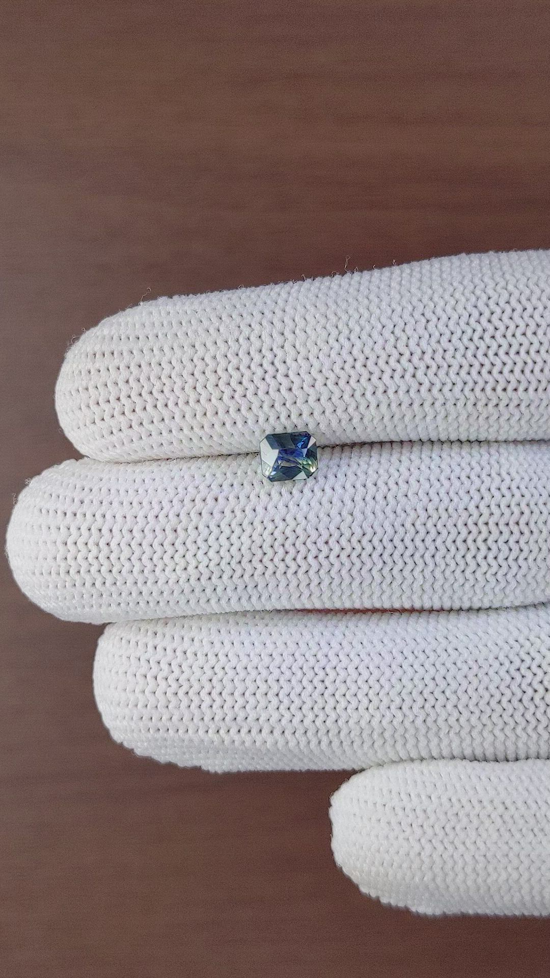 0.98 Ct. Bi Color Sapphire from Ceylon (Sri Lanka) Size Video