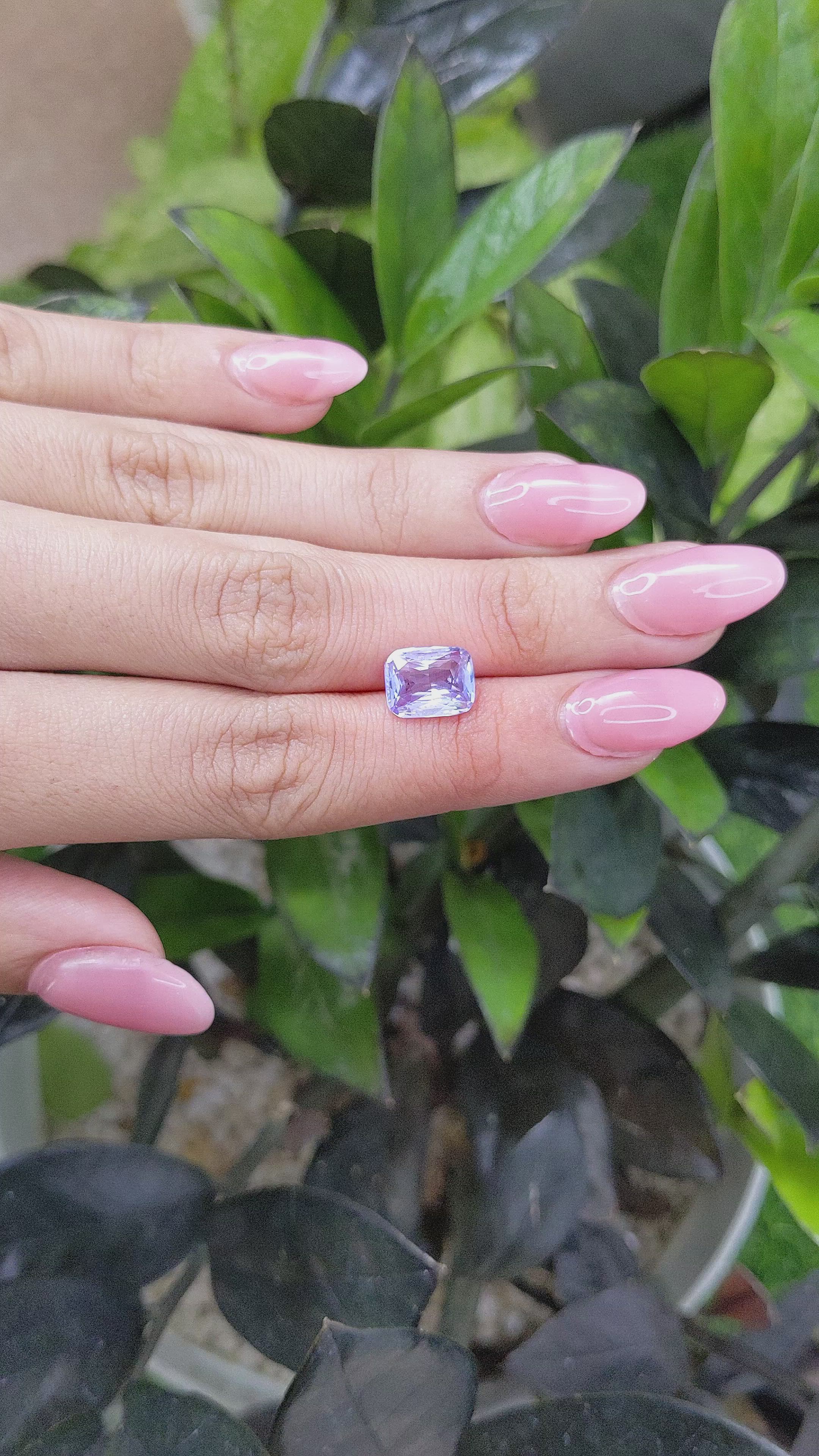 3.54 Ct. Violet Sapphire from Madagascar Size Video