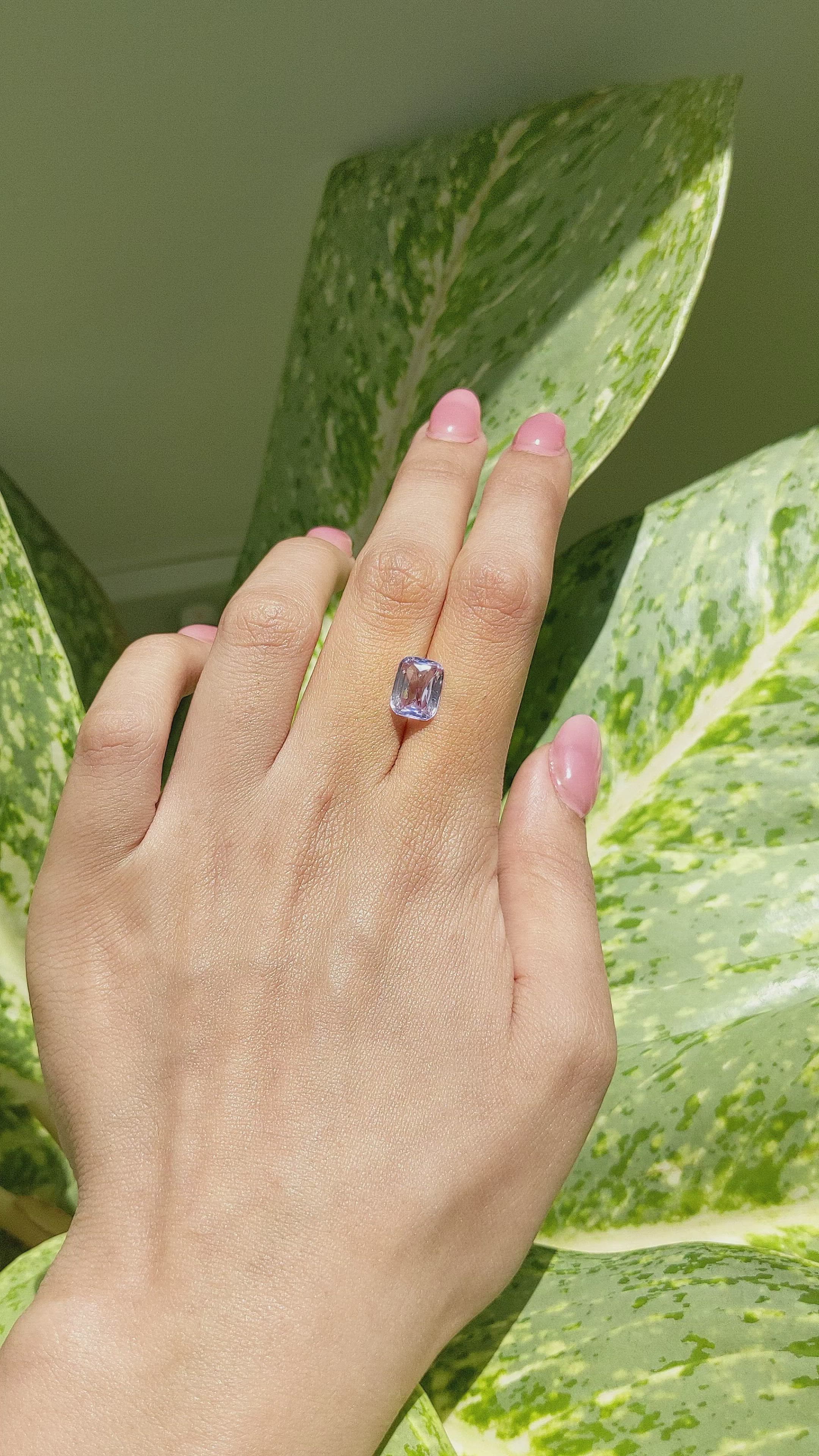 3.54 Ct. Violet Sapphire from Madagascar Size Video