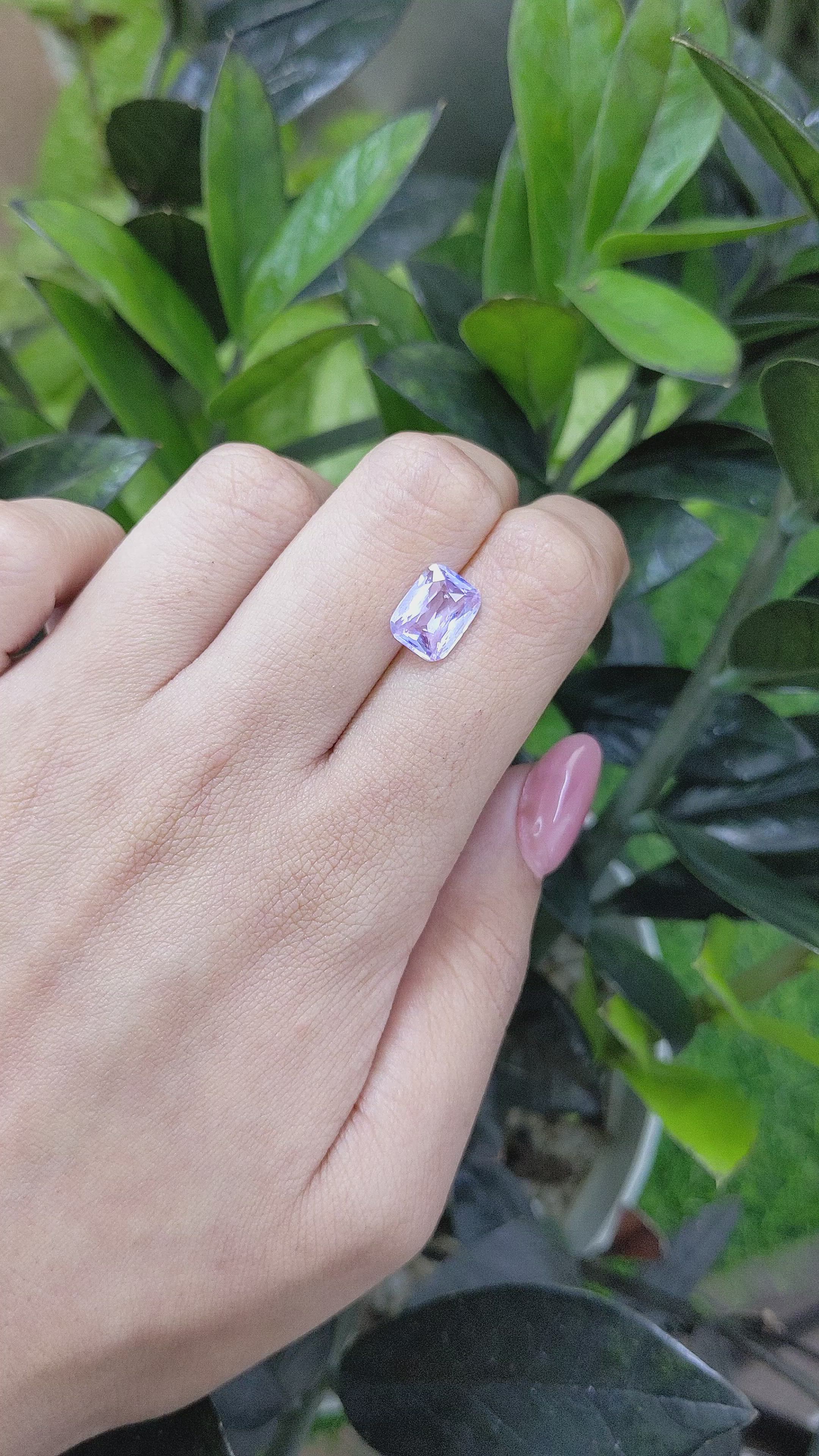 3.54 Ct. Violet Sapphire from Madagascar Size Video