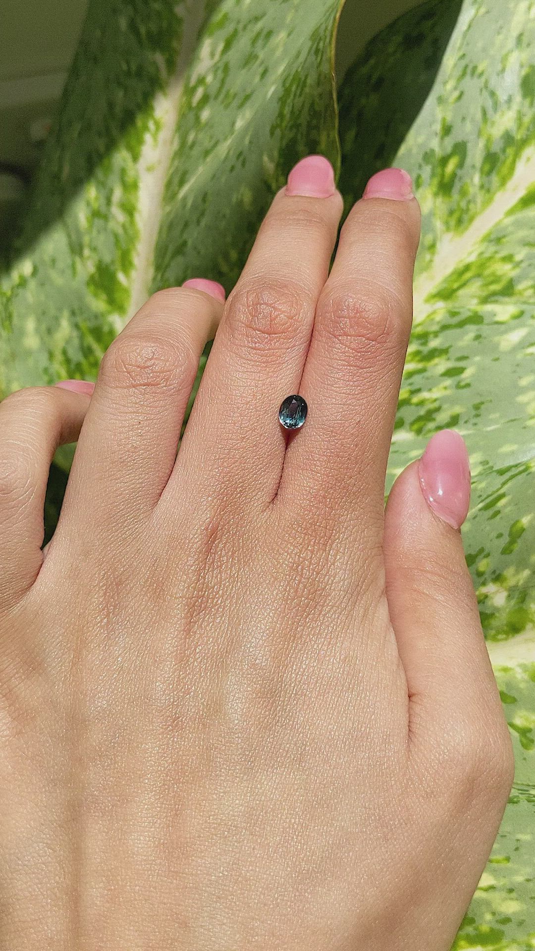0.93 Ct. Bluish Green Sapphire from Madagascar Size Video