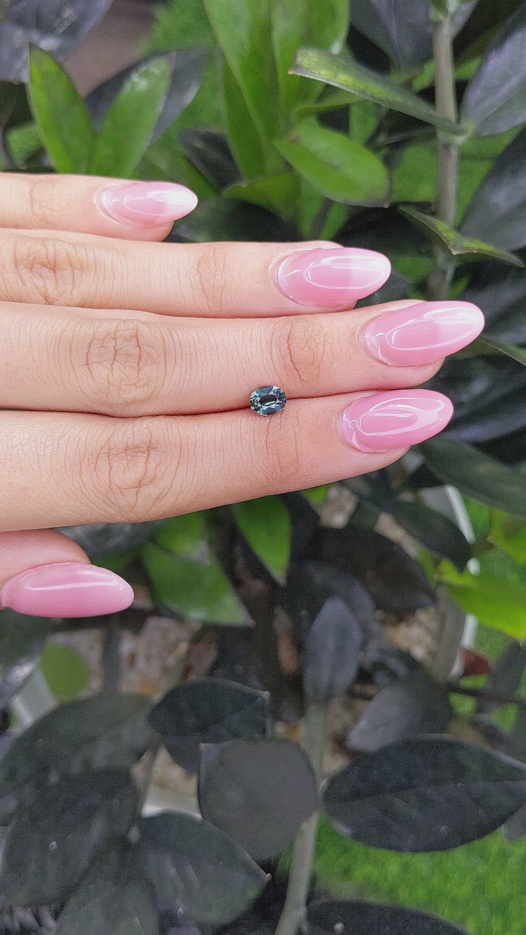 0.93 Ct. Bluish Green Sapphire from Madagascar Size Video