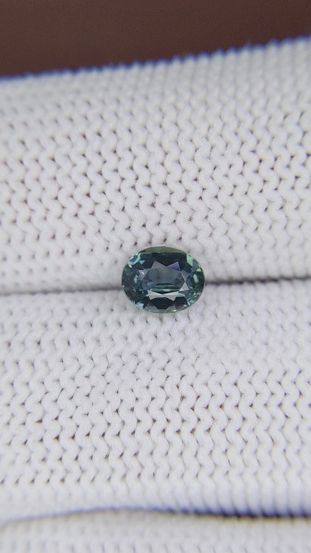 0.93 Ct. Bluish Green Sapphire from Madagascar Size Video