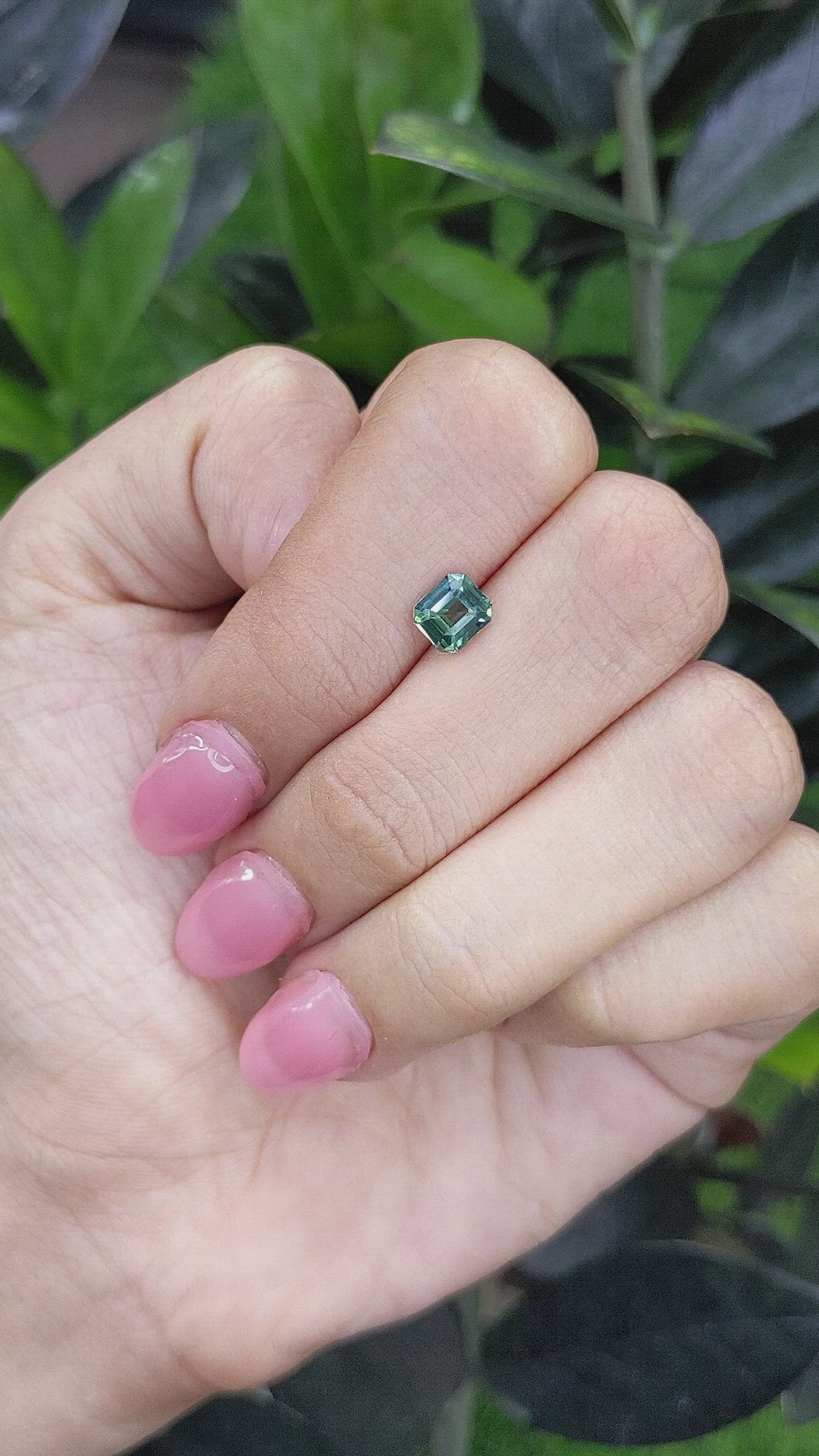 1.00 Ct. Bluish Green Sapphire from Madagascar Size Video