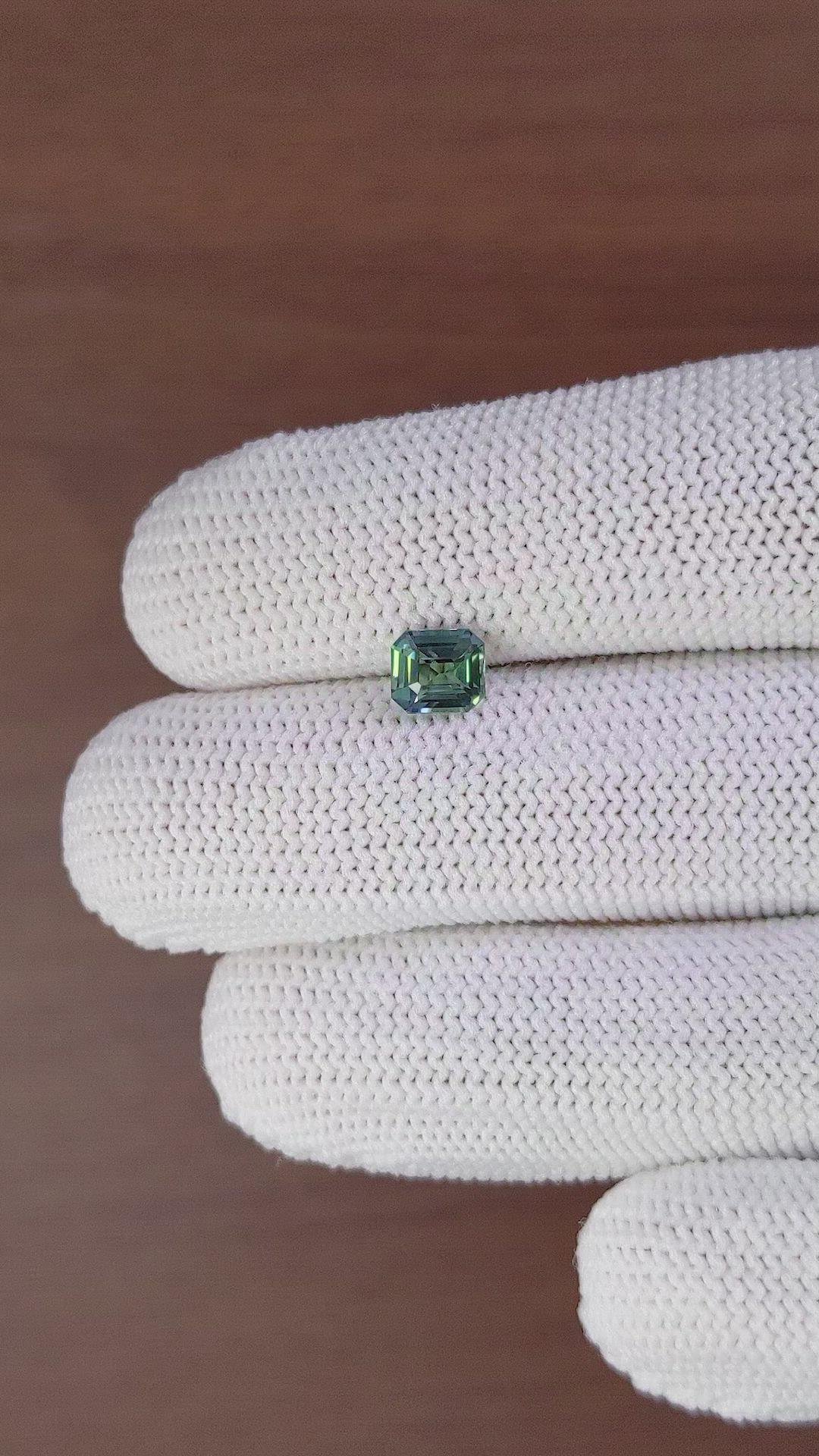 1.00 Ct. Bluish Green Sapphire from Madagascar Size Video