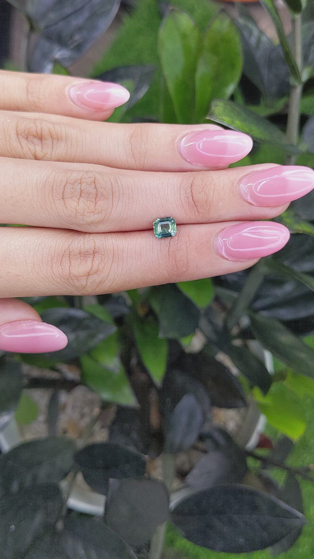 1.00 Ct. Bluish Green Sapphire from Madagascar Size Video