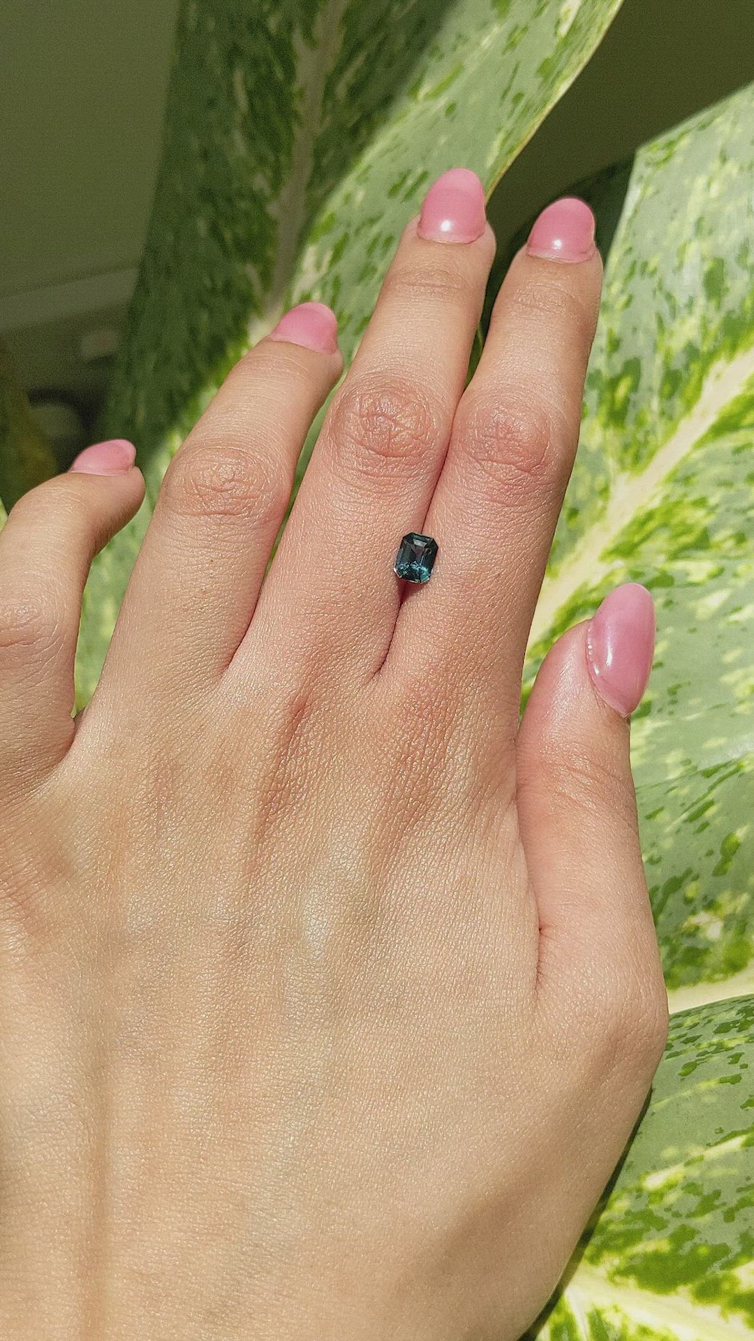 1.01 Ct. Bluish Green Sapphire from Madagascar Size Video