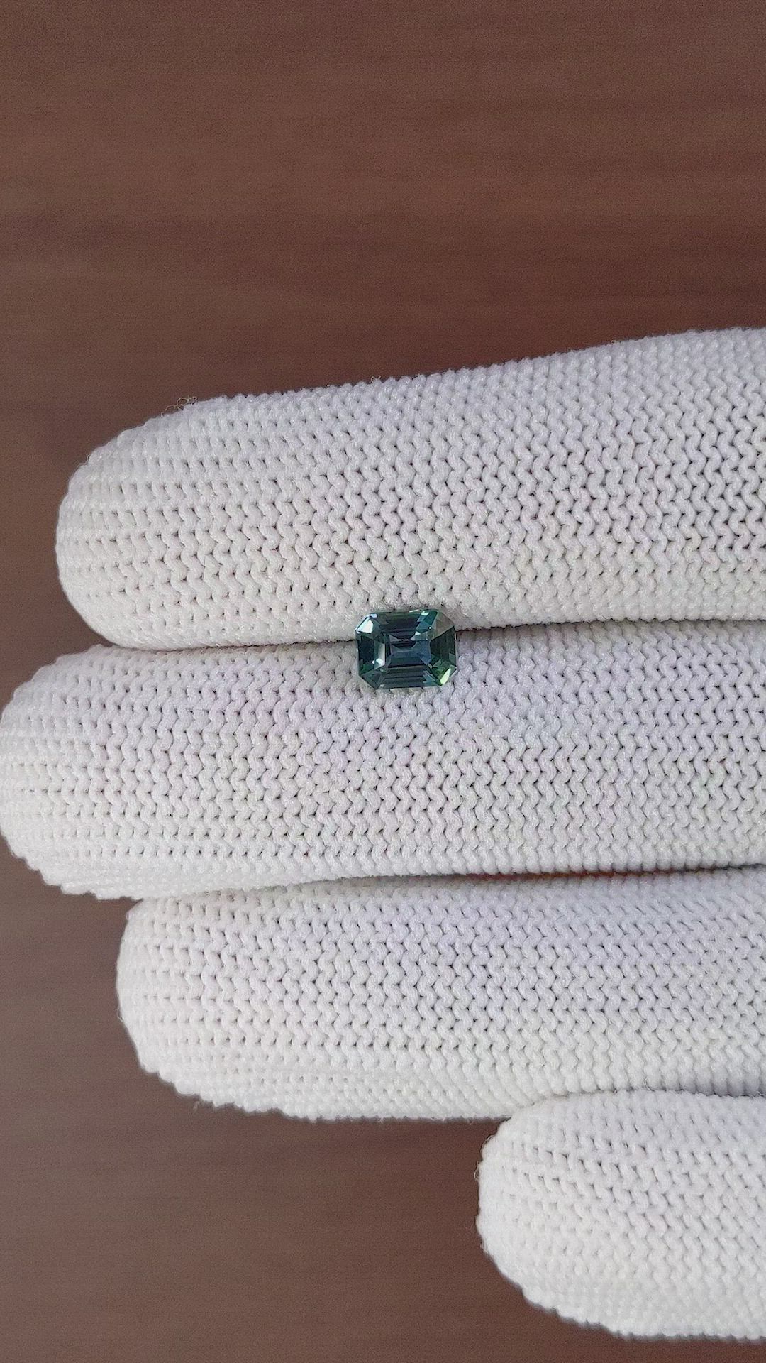 1.01 Ct. Bluish Green Sapphire from Madagascar Size Video