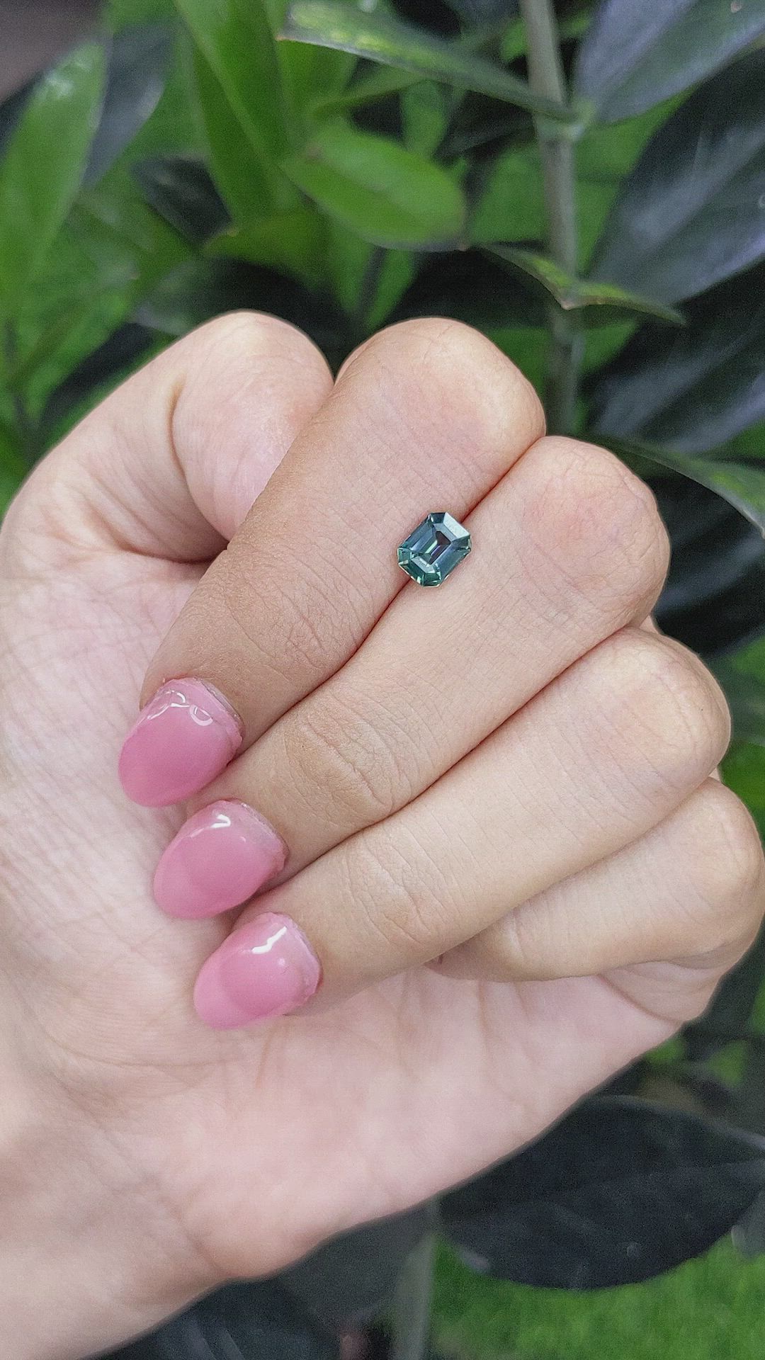 1.01 Ct. Bluish Green Sapphire from Madagascar Size Video