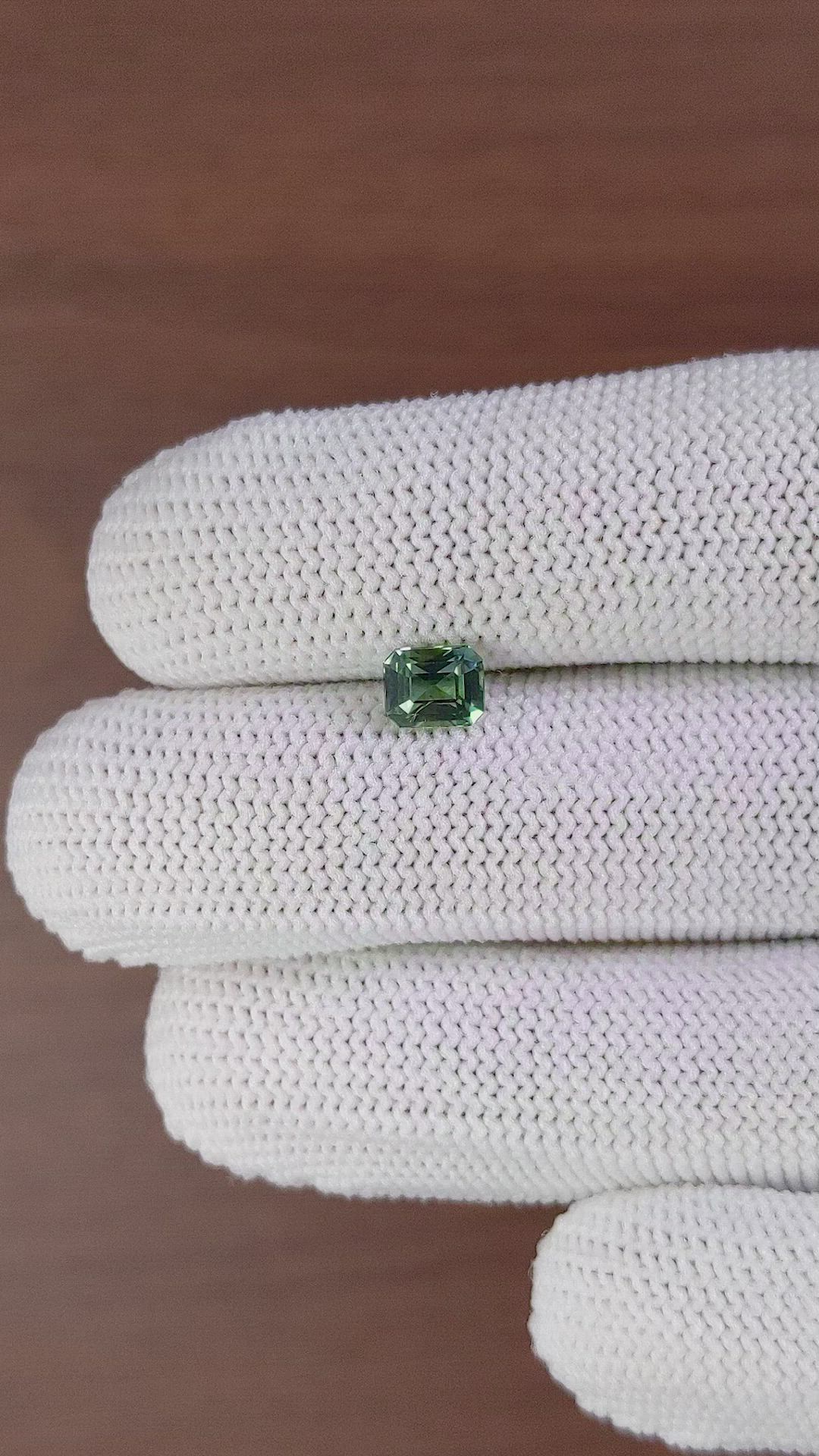 0.98 Ct. Bluish Green Sapphire from Madagascar Size Video