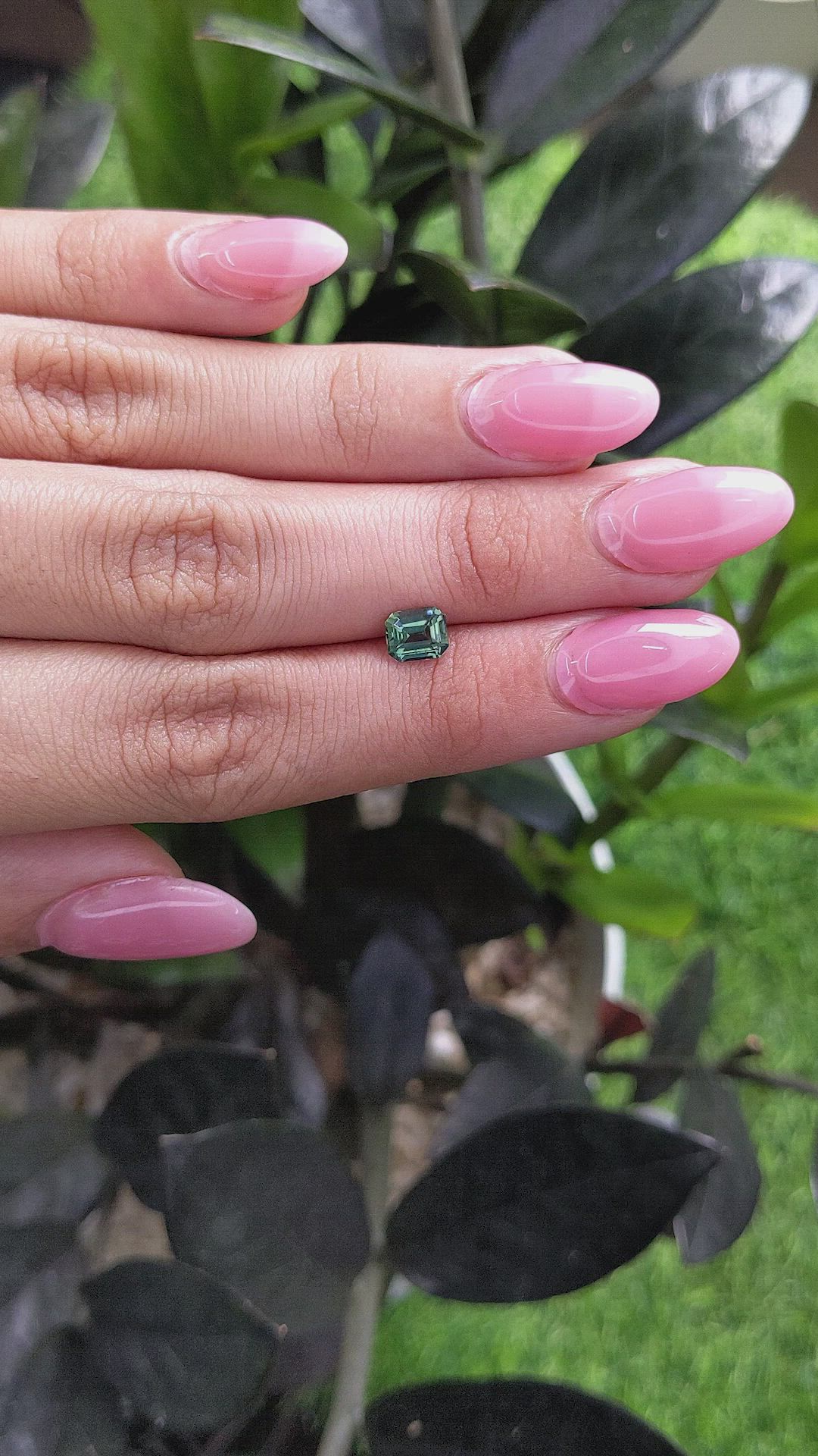 1.02 Ct. Bluish Green Sapphire from Madagascar Size Video