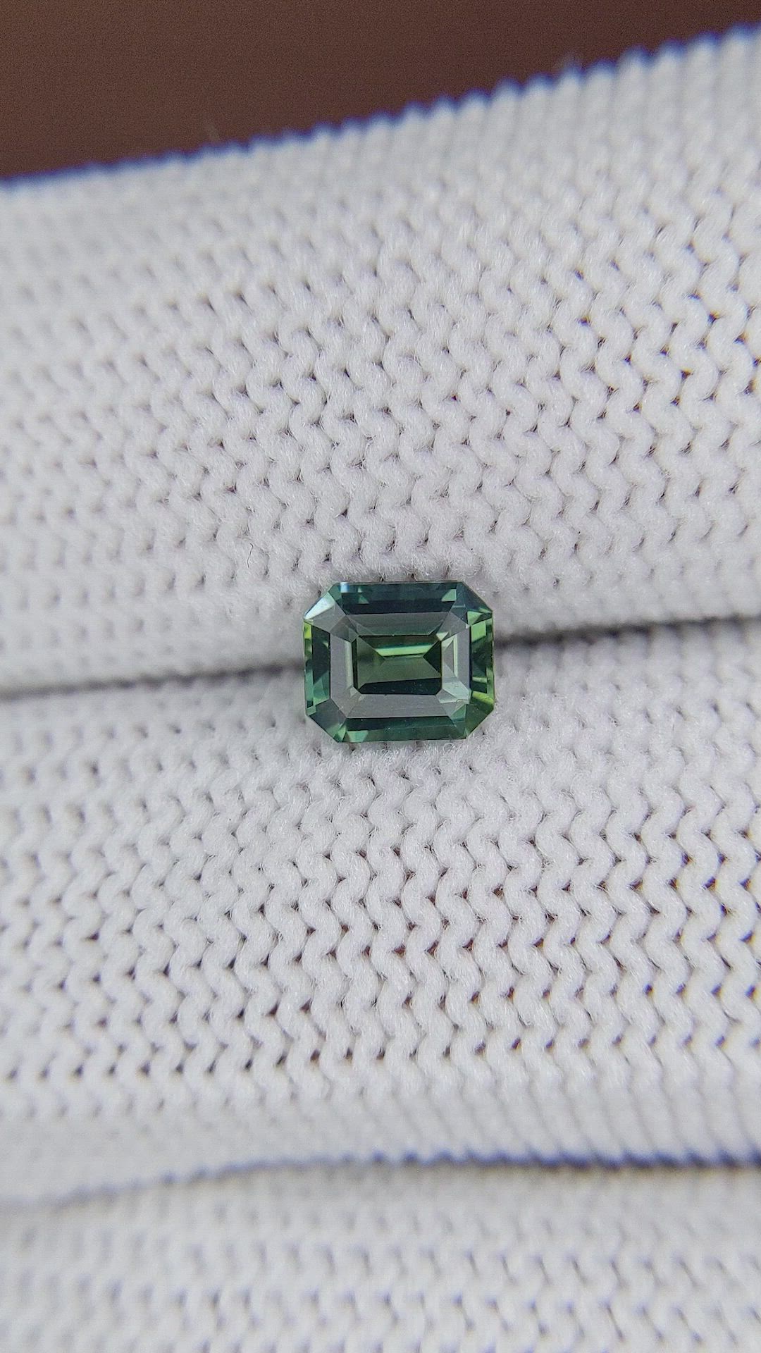 1.02 Ct. Bluish Green Sapphire from Madagascar Size Video