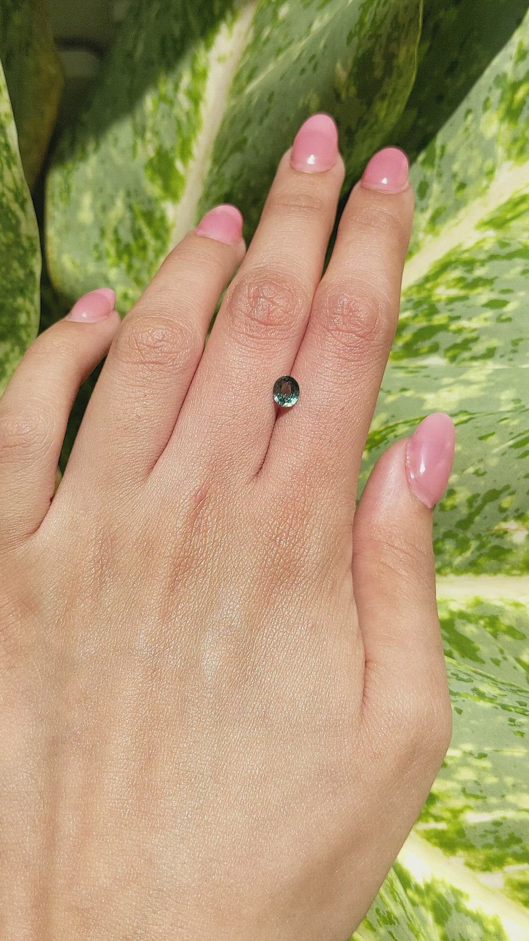 0.99 Ct. Bluish Green Sapphire from Madagascar Size Video