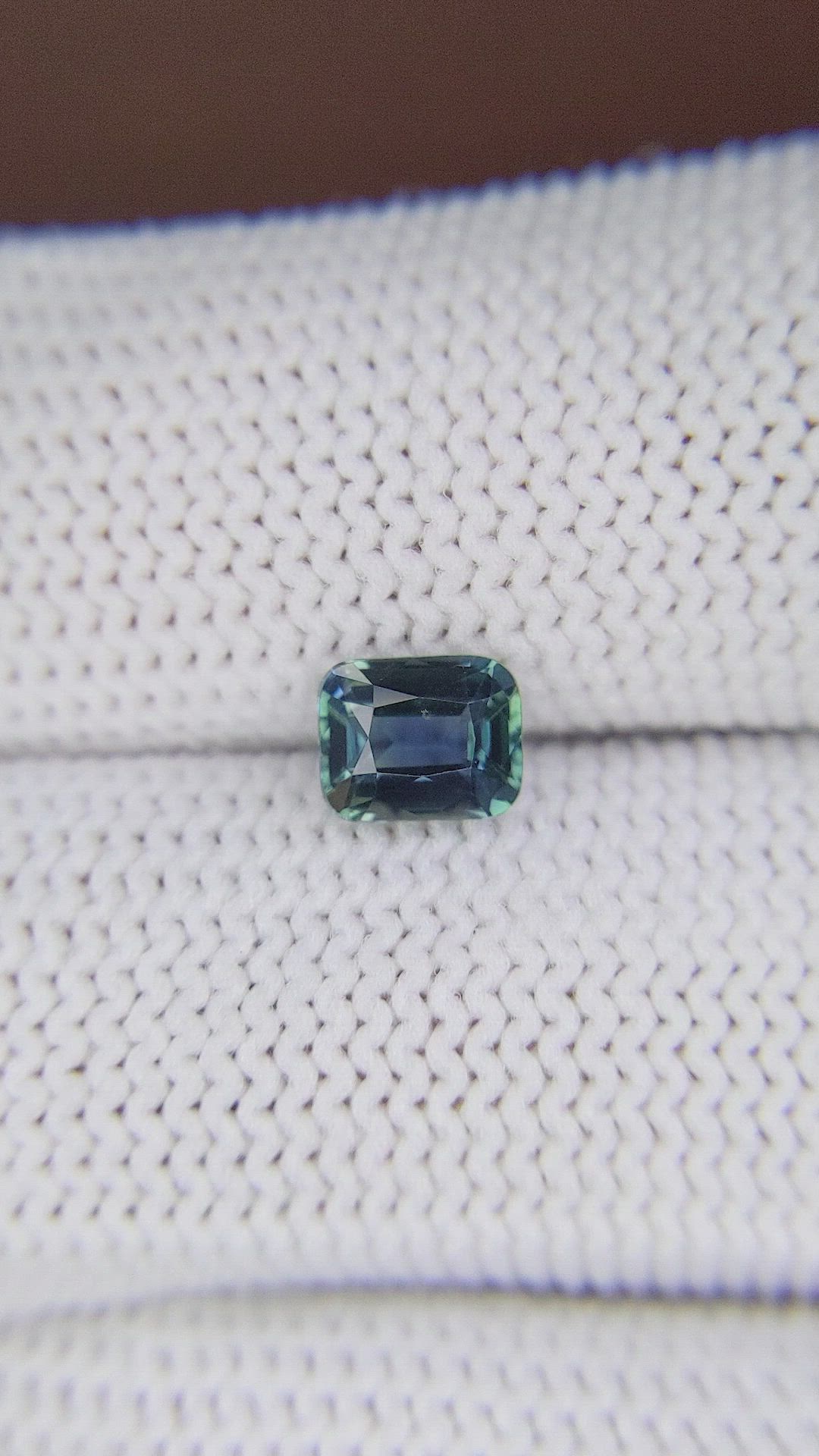 1.04 Ct. Bluish Green Sapphire from Madagascar Size Video
