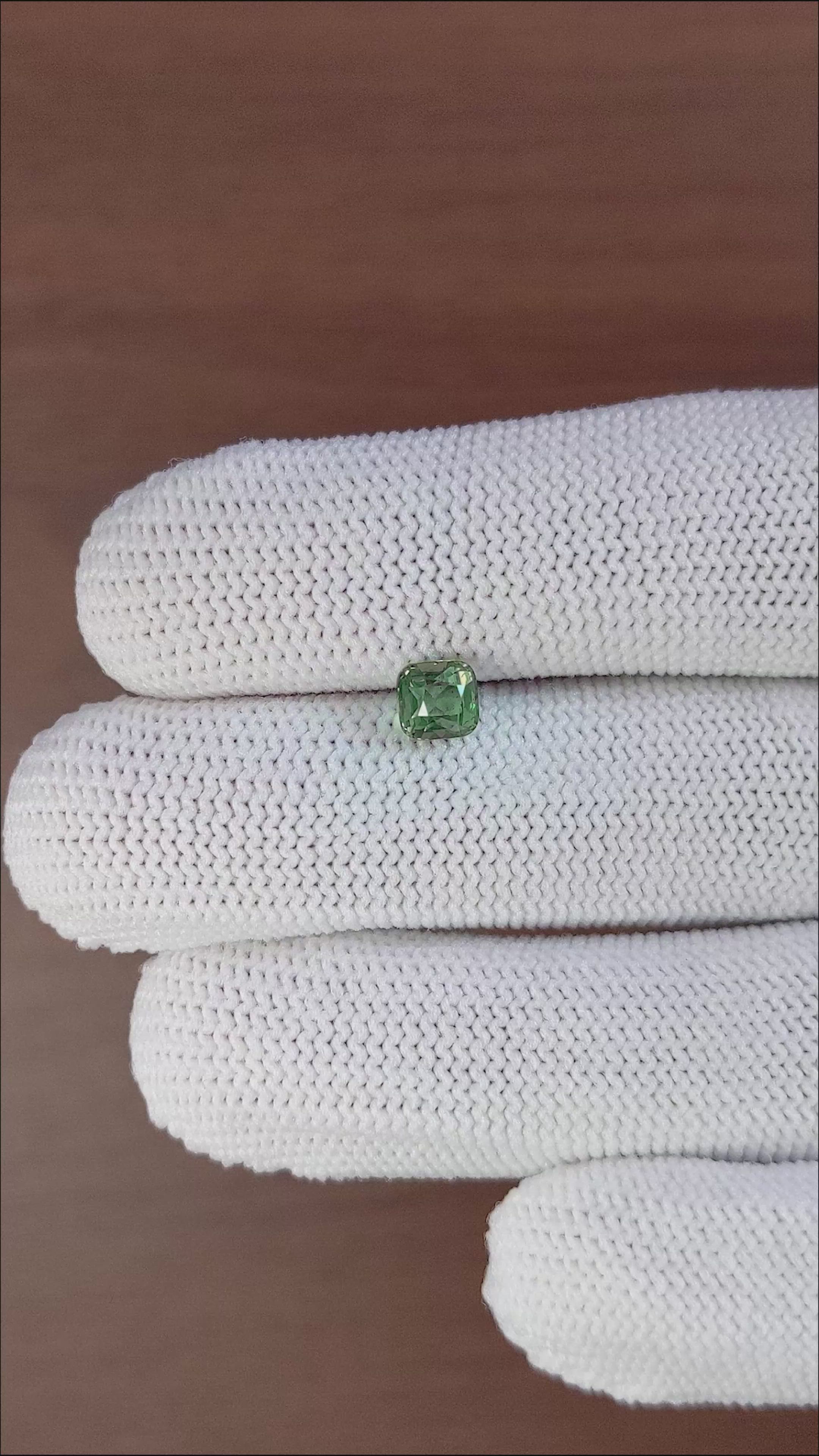 1.04 Ct. Green Sapphire from Madagascar Size Video