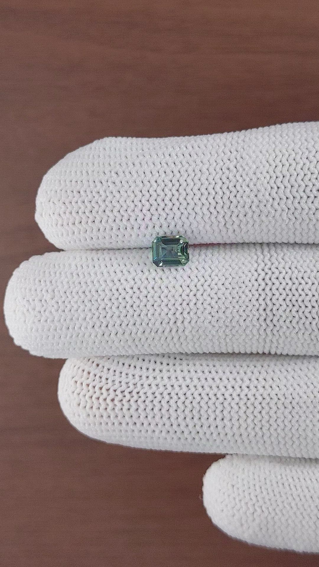 0.90 Ct. Bluish Green Sapphire from Madagascar Size Video