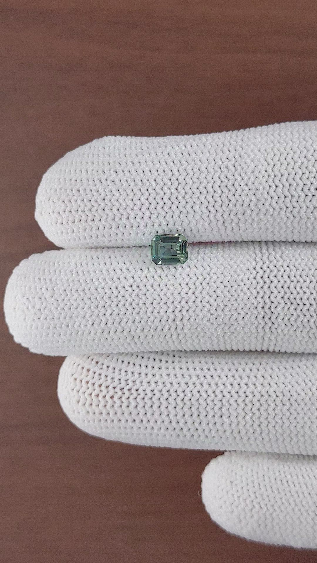 0.90 Ct. Bluish Green Sapphire from Madagascar Size Video