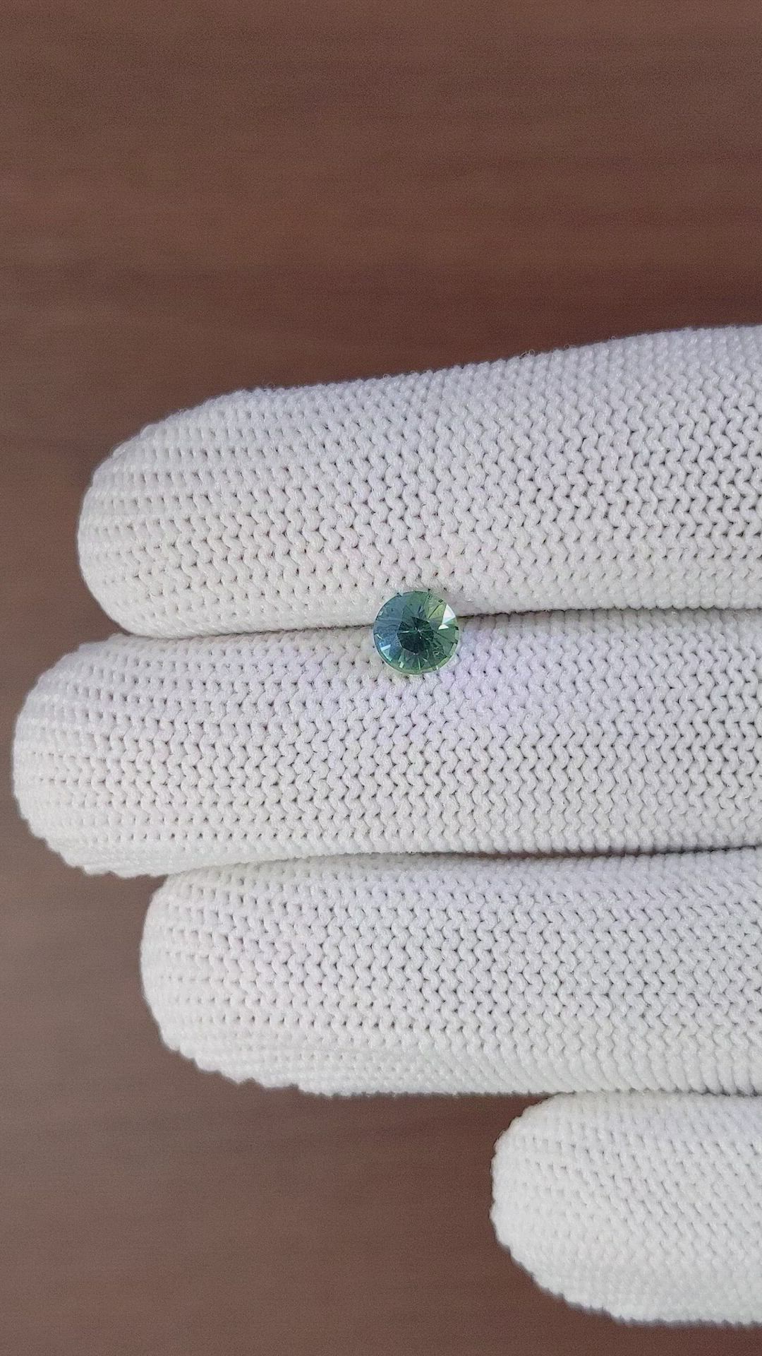 0.90 Ct. Bluish Green Sapphire from Madagascar Size Video