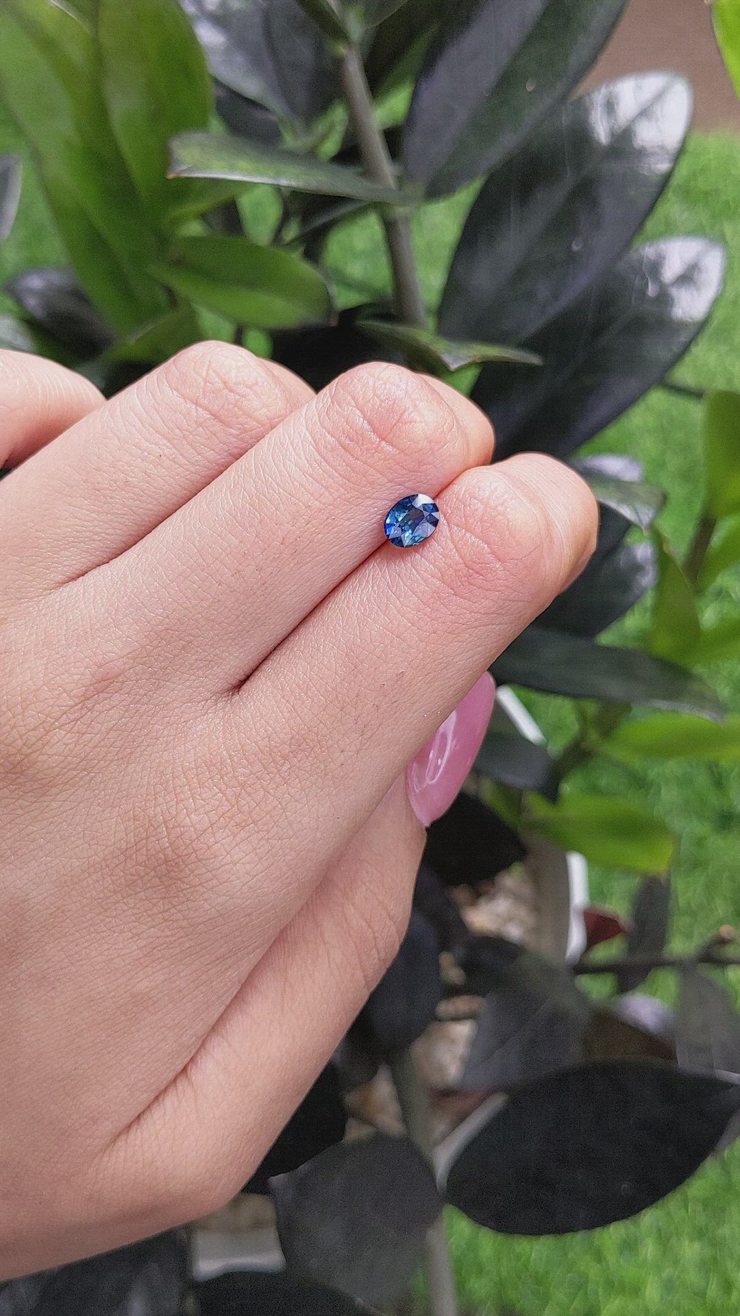 0.96 Ct. Greenish Blue Sapphire from Madagascar Size Video
