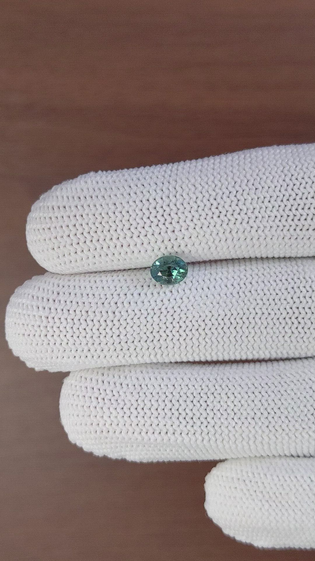 1.05 Ct. Bluish Green Sapphire from Madagascar Size Video