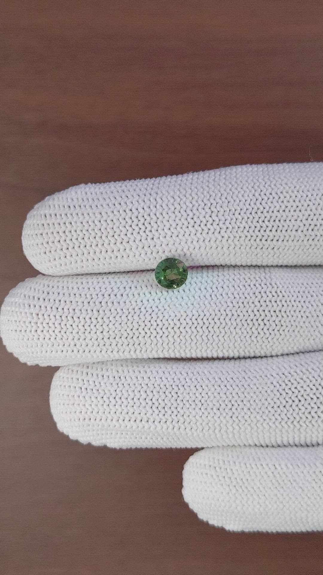 1.10 Ct. Bluish Green Sapphire from Madagascar Size Video