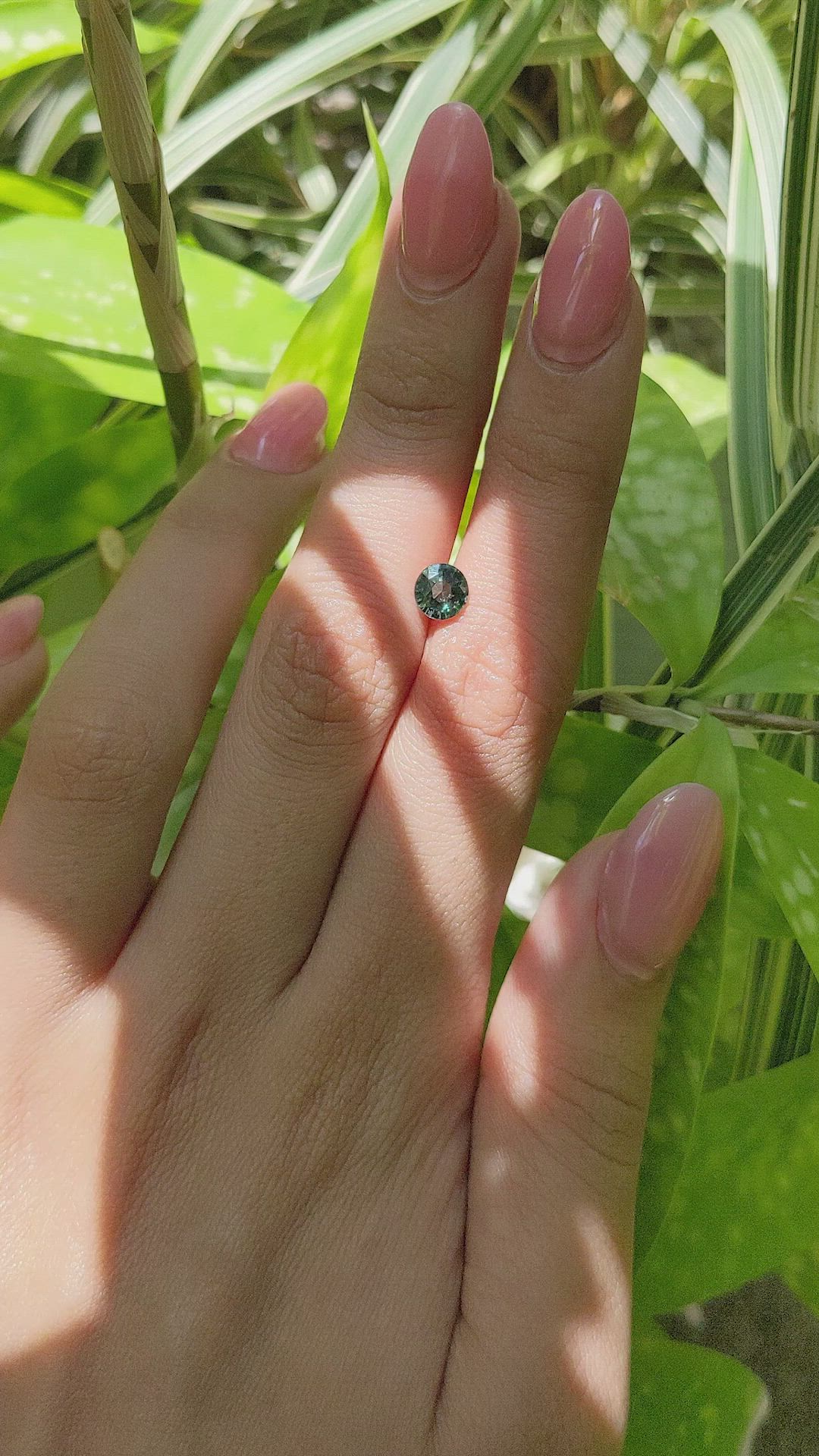 1.10 Ct. Bluish Green Sapphire from Madagascar Size Video