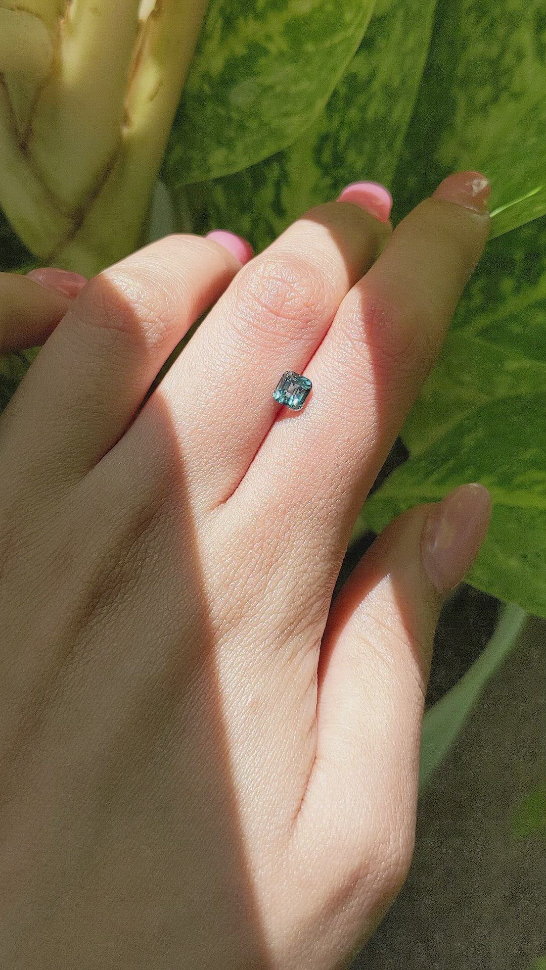 1.05 Ct. Bluish Green Sapphire from Madagascar Size Video