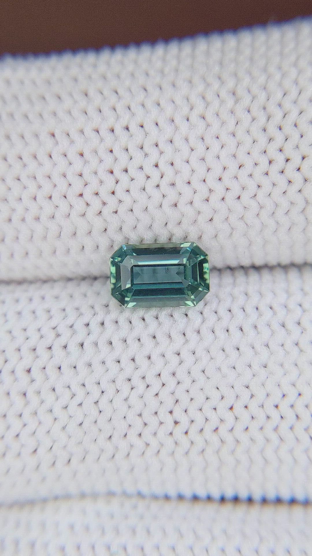 1.11 Ct. Bluish Green Sapphire from Madagascar Size Video