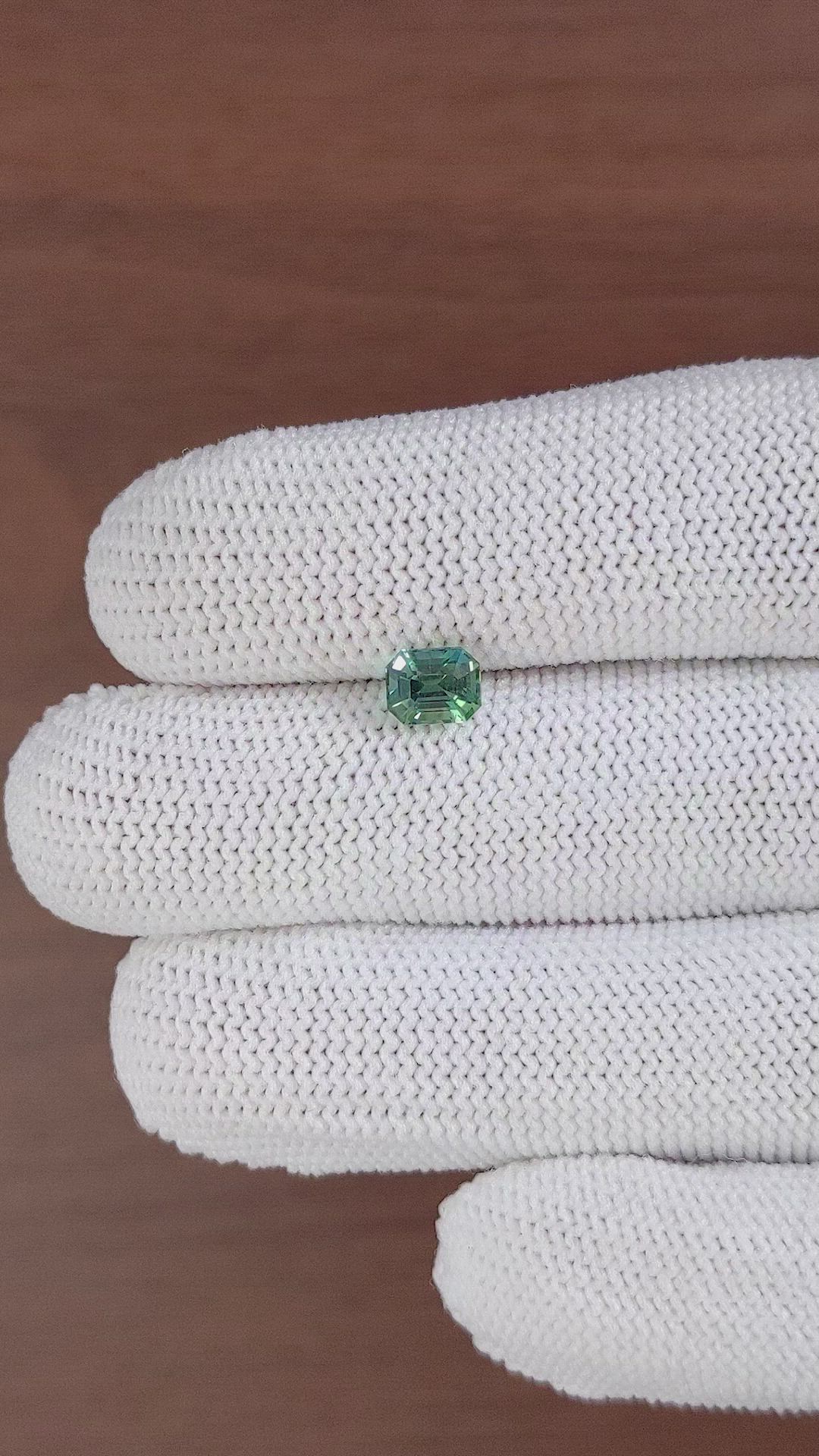 1.08 Ct. Bluish Green Sapphire from Madagascar Size Video