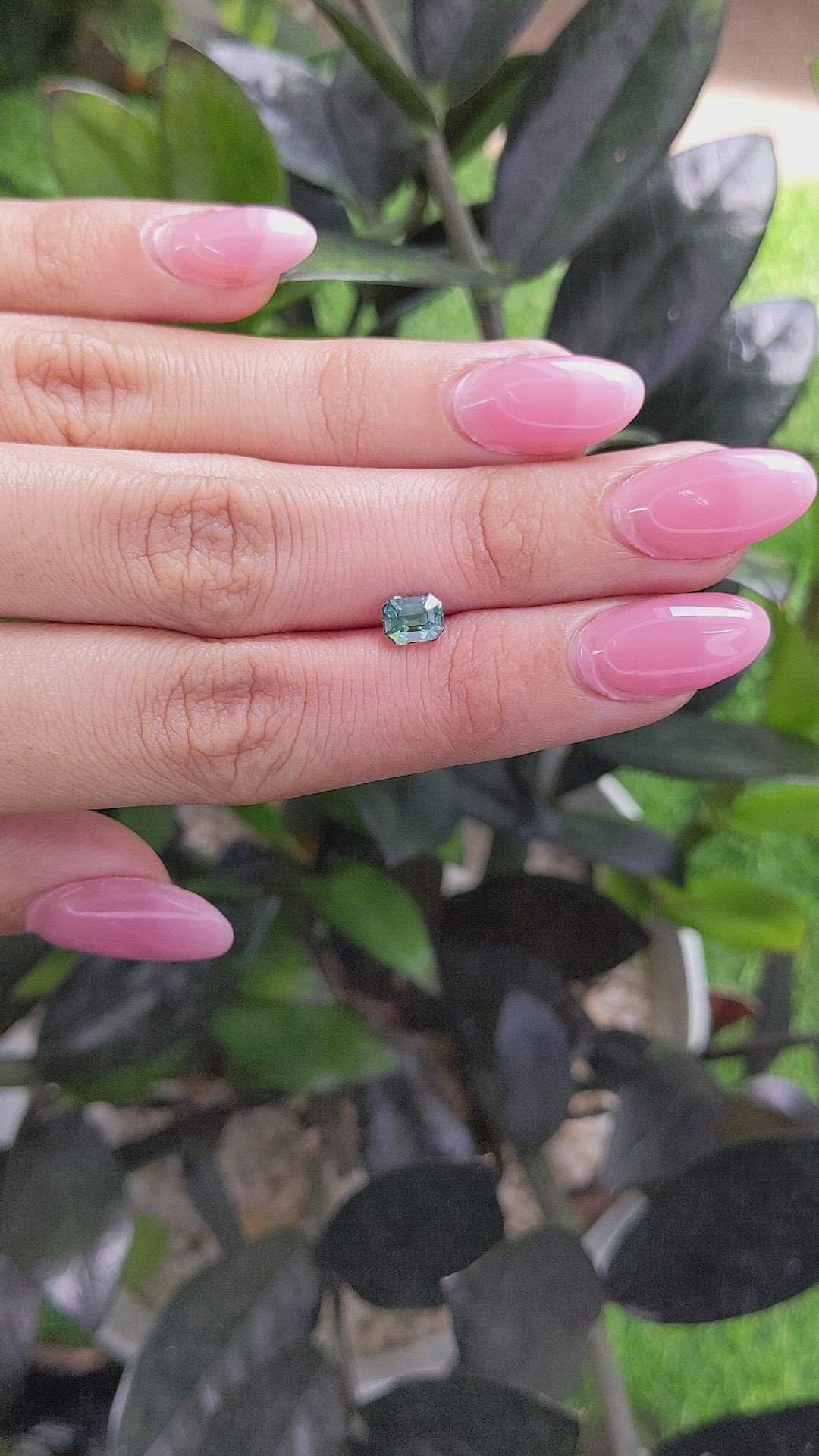 1.08 Ct. Bluish Green Sapphire from Madagascar Size Video
