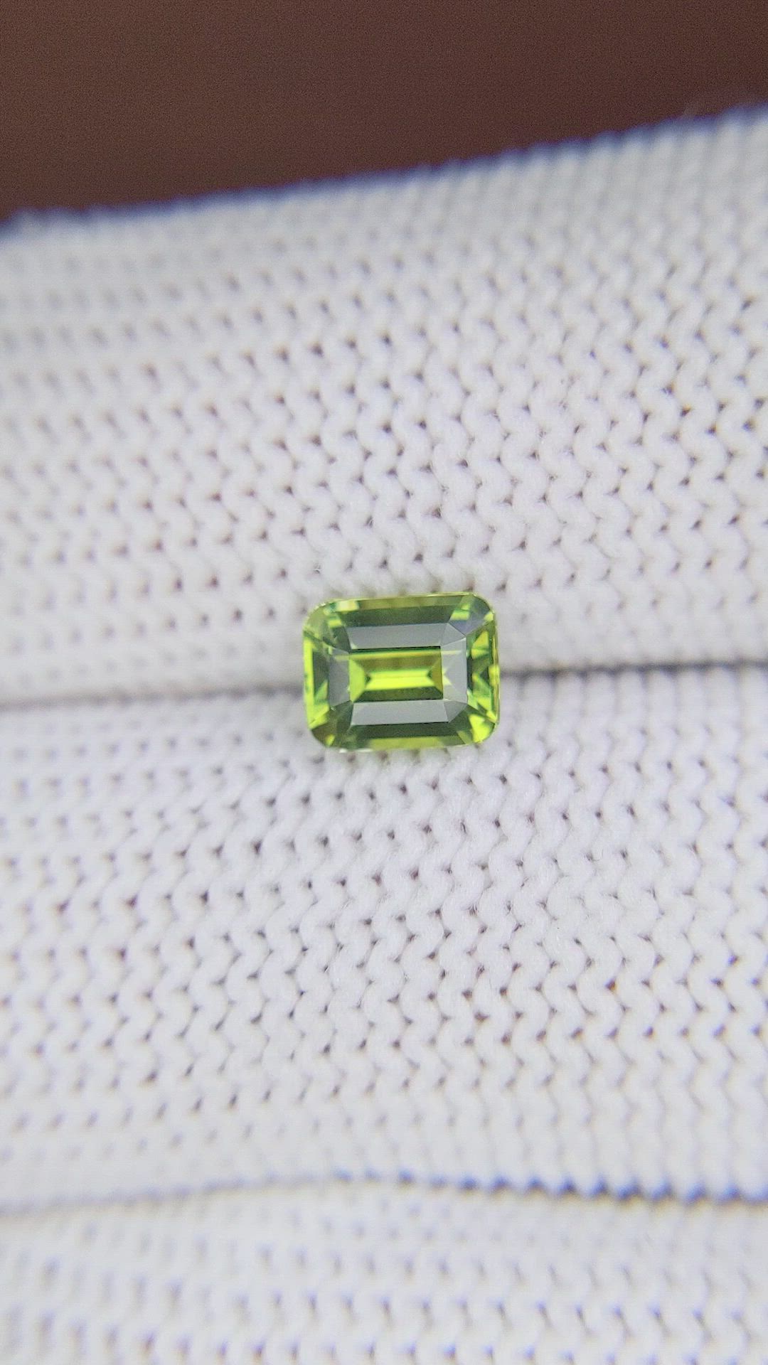 1.11 Ct. Yellowish Green Sapphire from Madagascar Size Video