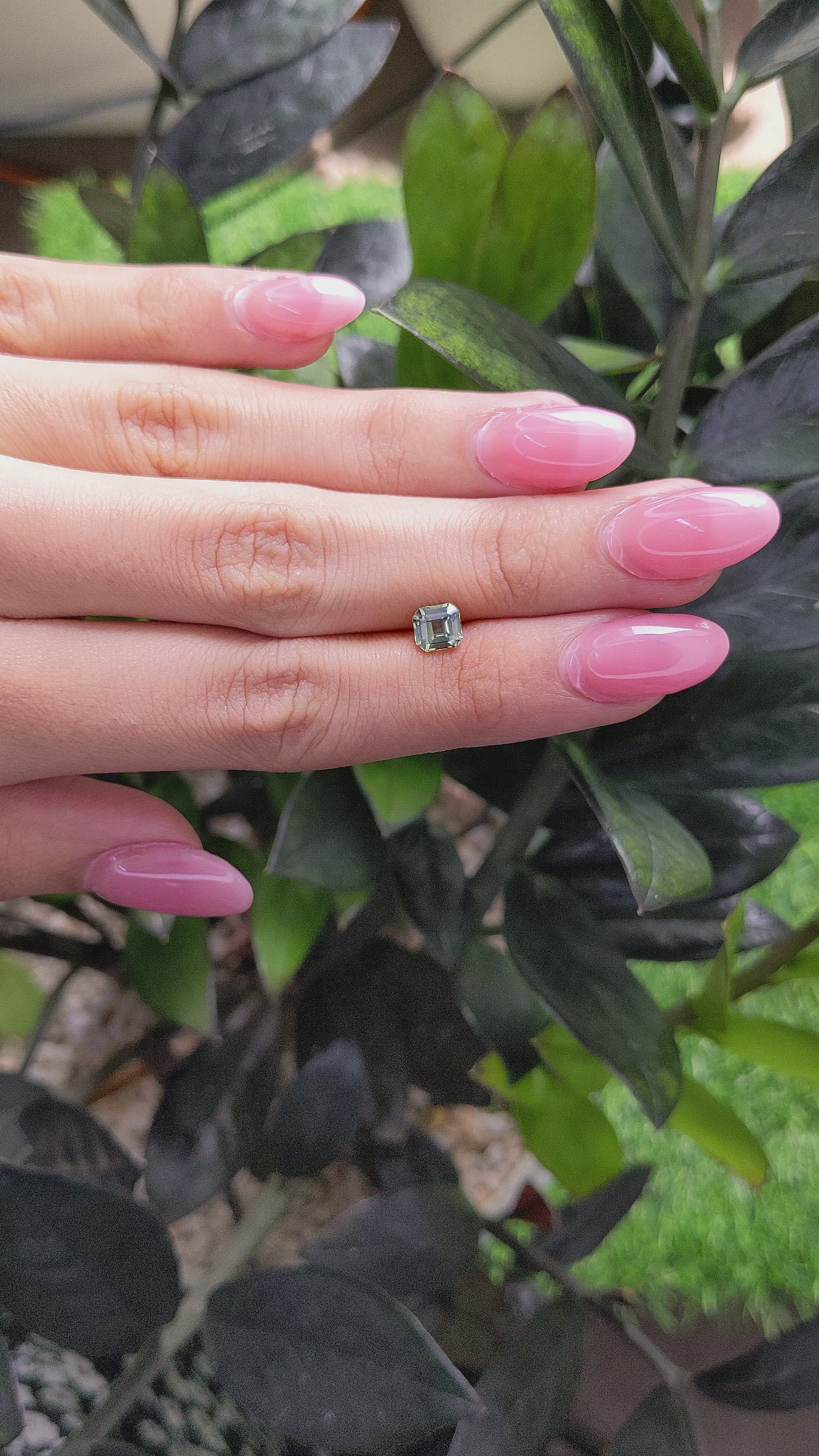 0.94 Ct. Green Sapphire from Madagascar Size Video