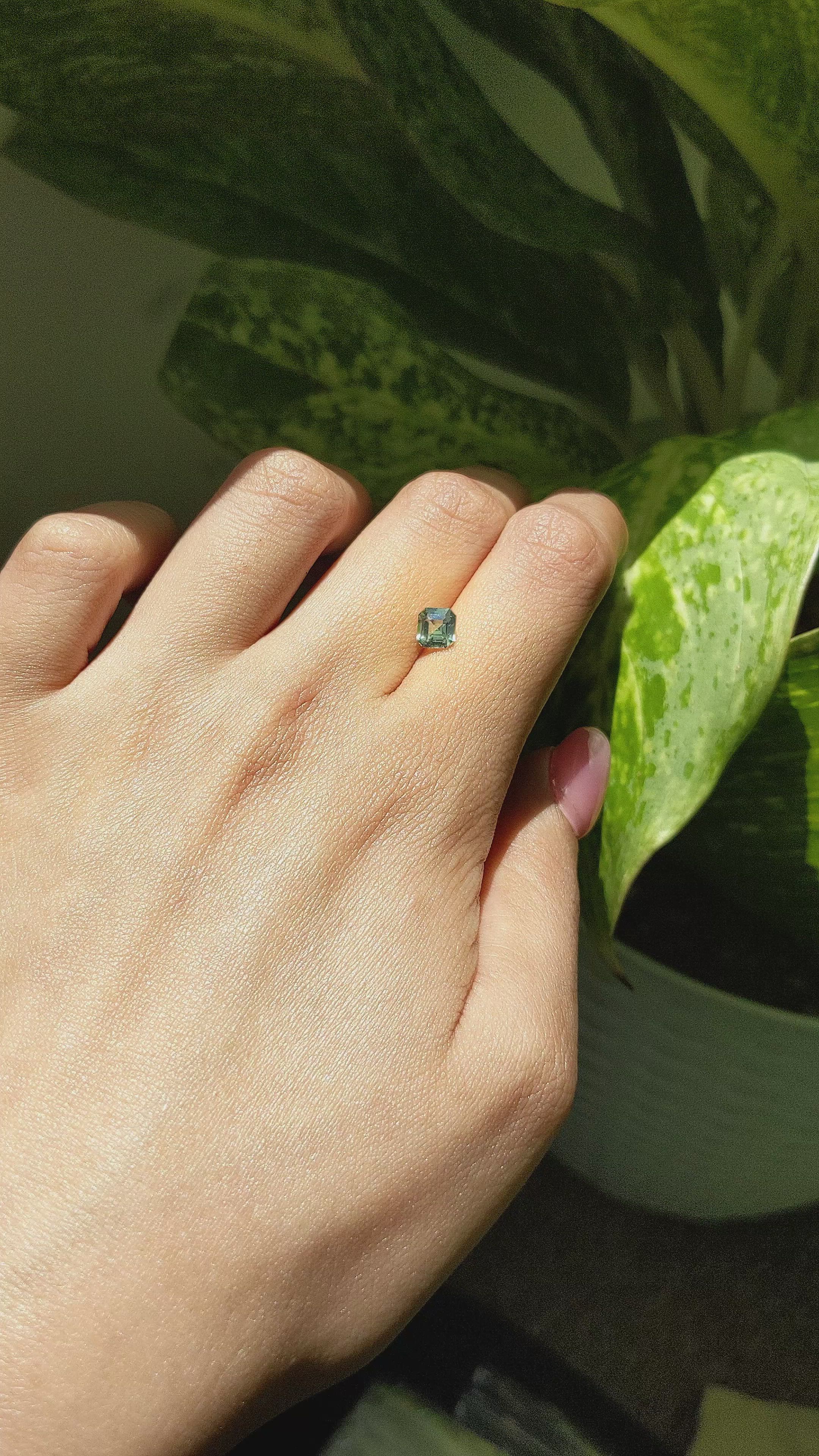 0.94 Ct. Green Sapphire from Madagascar Size Video