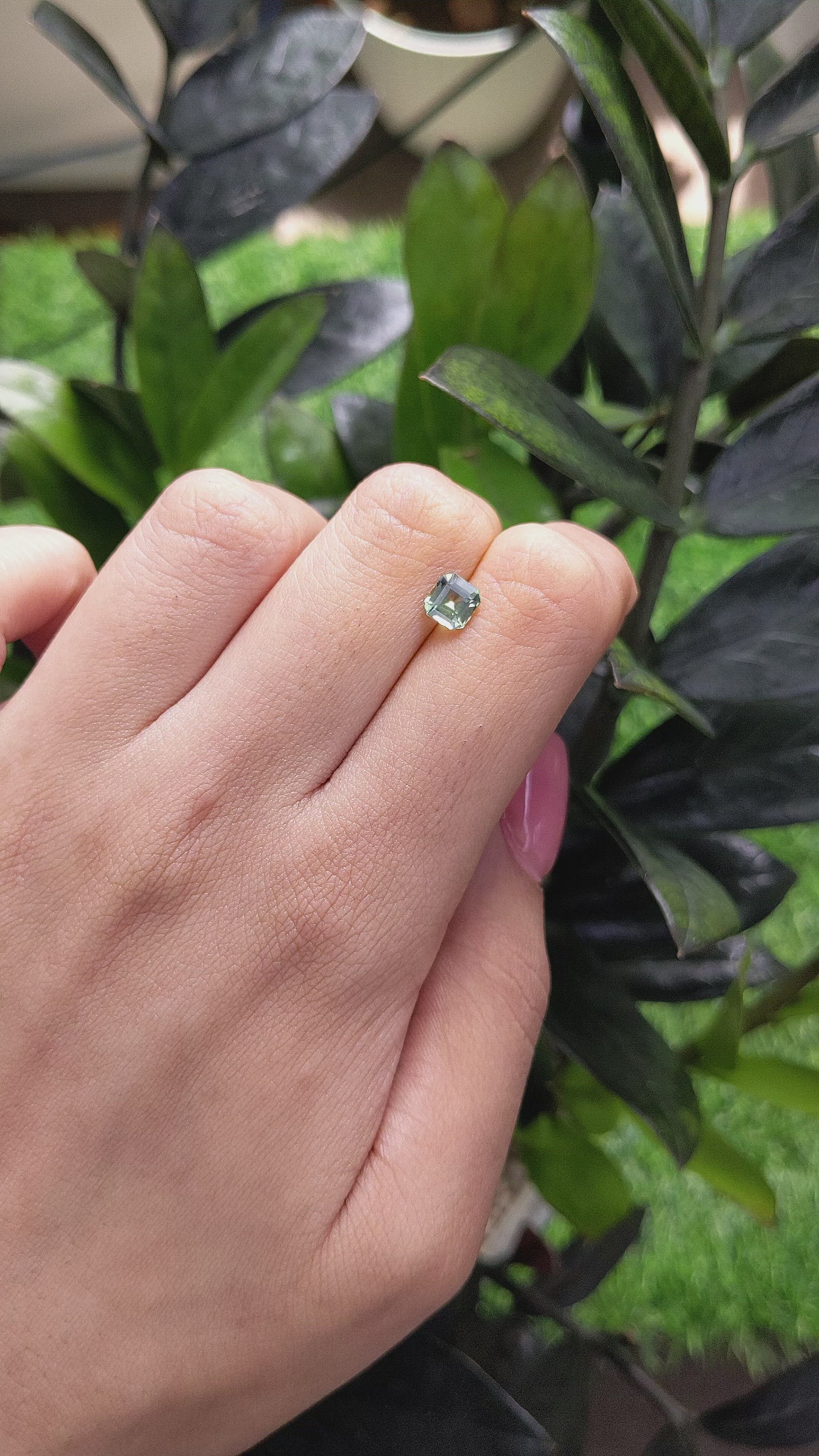 0.94 Ct. Green Sapphire from Madagascar Size Video