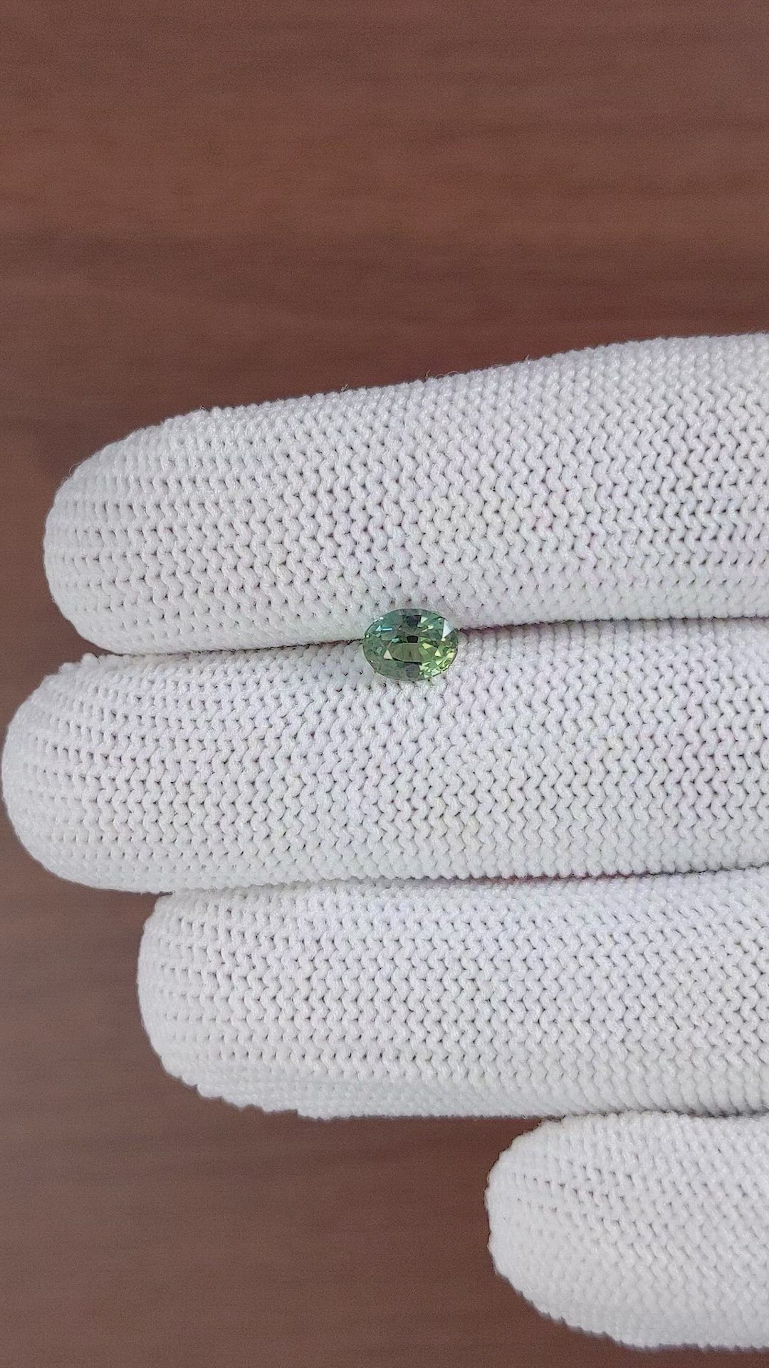 1.03 Ct. Bluish Green Sapphire from Madagascar Size Video