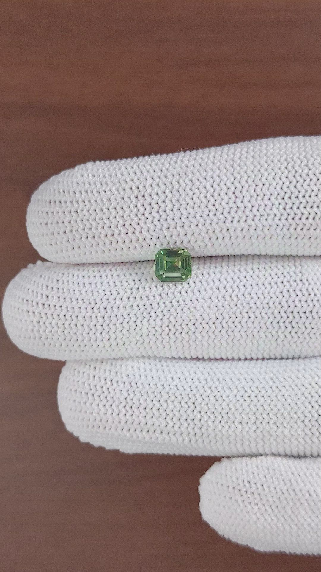 1.09 Ct. Bluish Green Sapphire from Madagascar Size Video