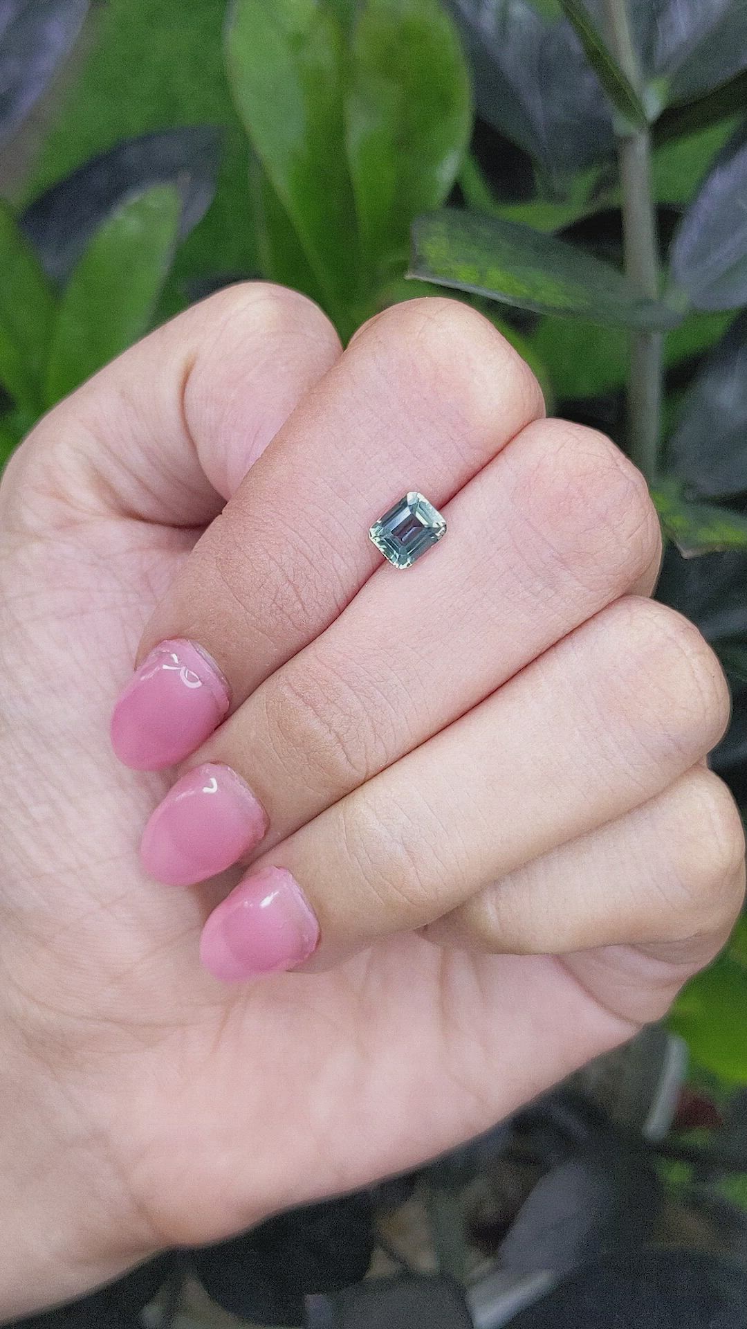 1.06 Ct. Bluish Green Sapphire from Madagascar Size Video