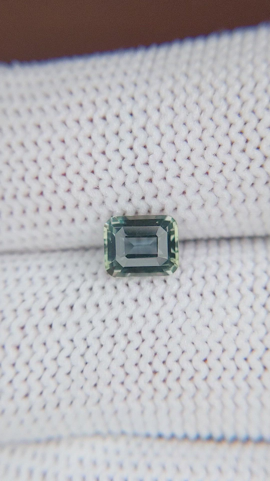 1.06 Ct. Bluish Green Sapphire from Madagascar Size Video