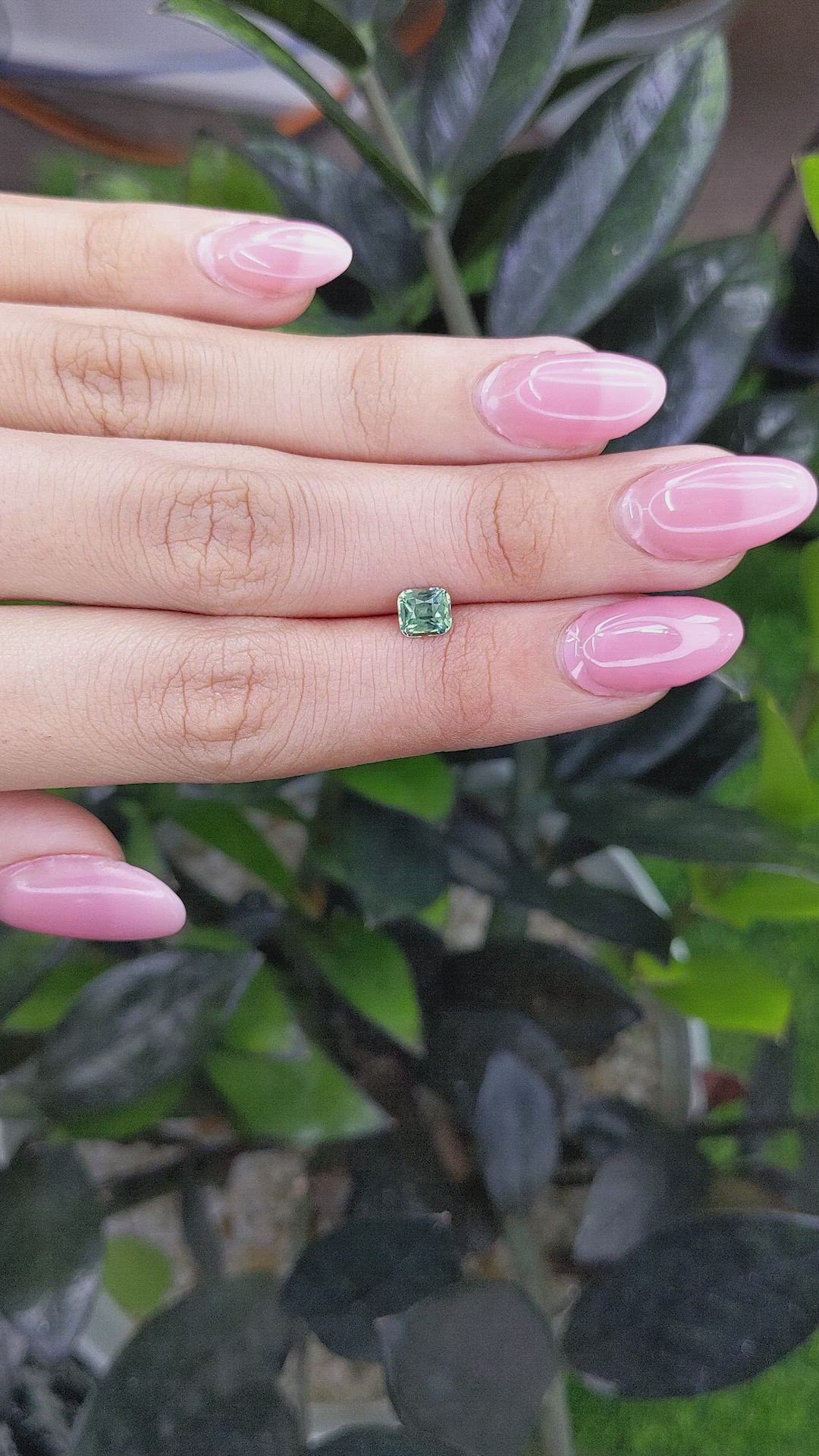 0.89 Ct. Bluish Green Sapphire from Madagascar Size Video