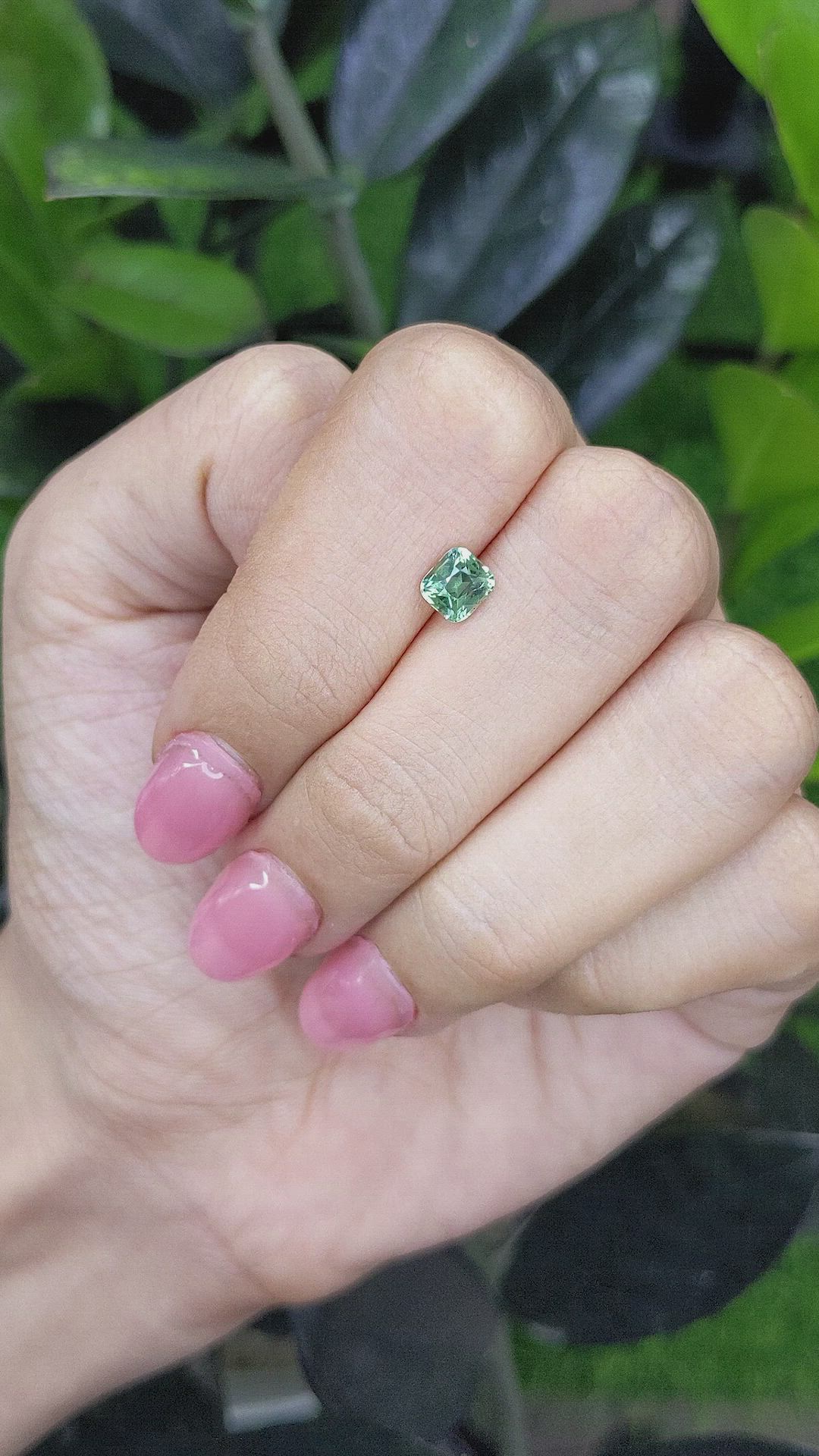 0.89 Ct. Bluish Green Sapphire from Madagascar Size Video