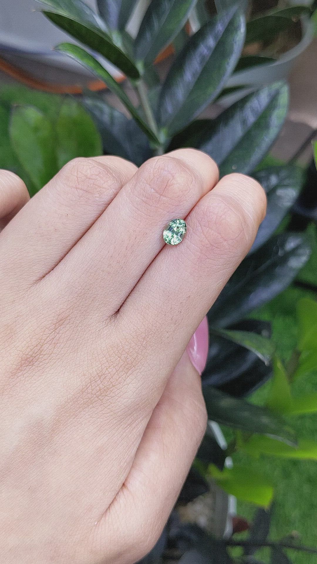 1.10 Ct. Bluish Green Sapphire from Madagascar Size Video