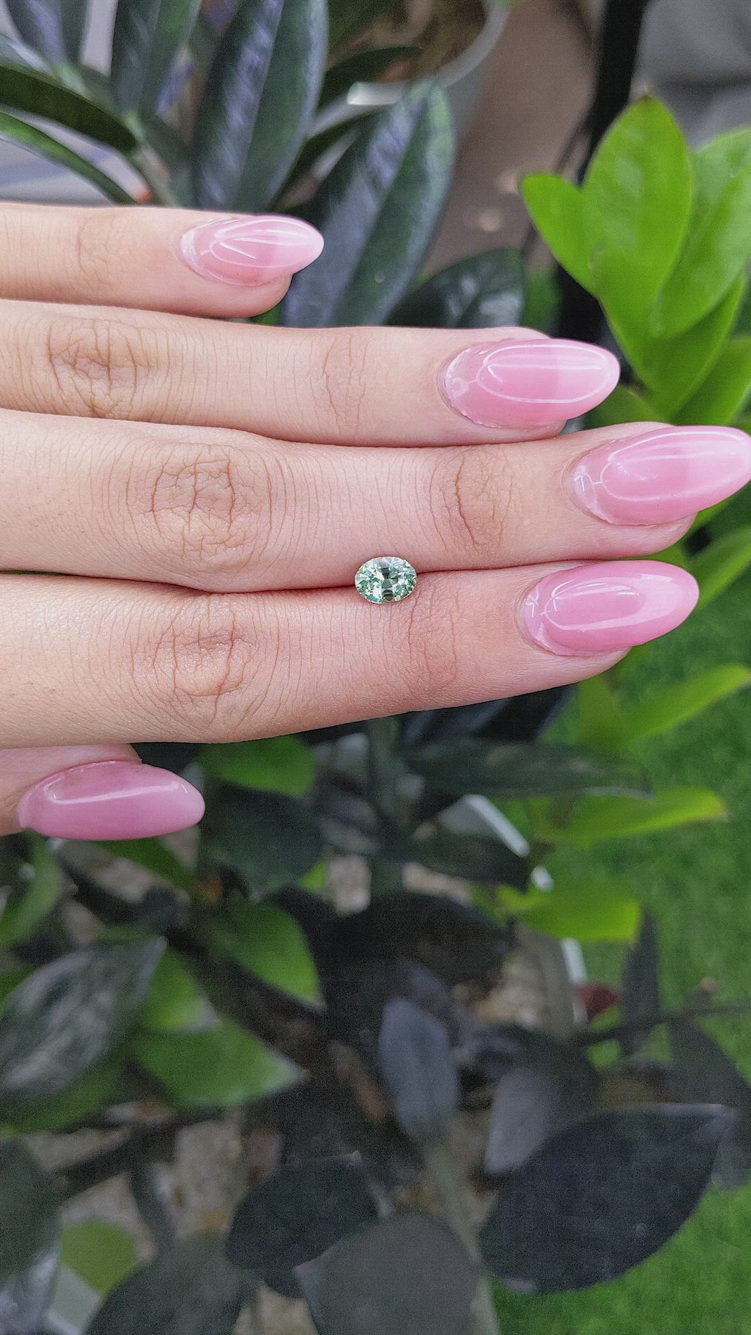 1.10 Ct. Bluish Green Sapphire from Madagascar Size Video