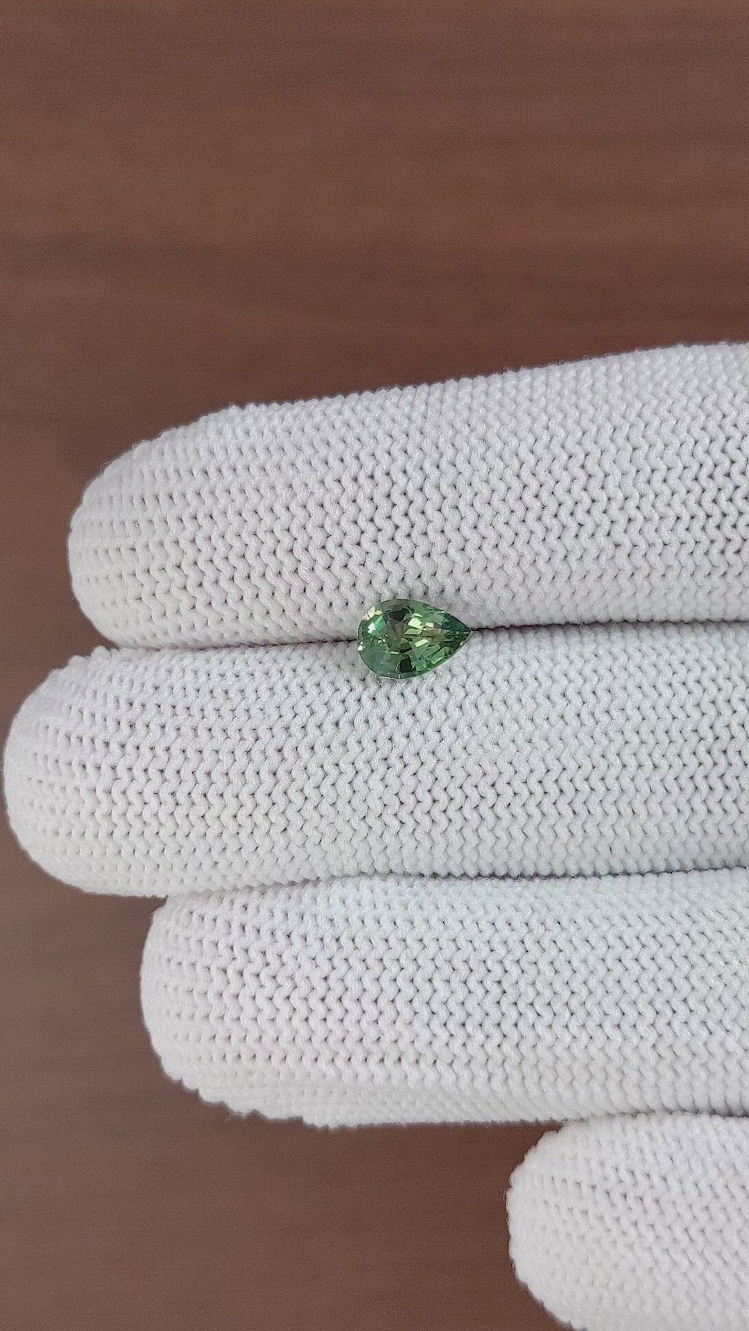 0.99 Ct. Green Sapphire from Madagascar Size Video