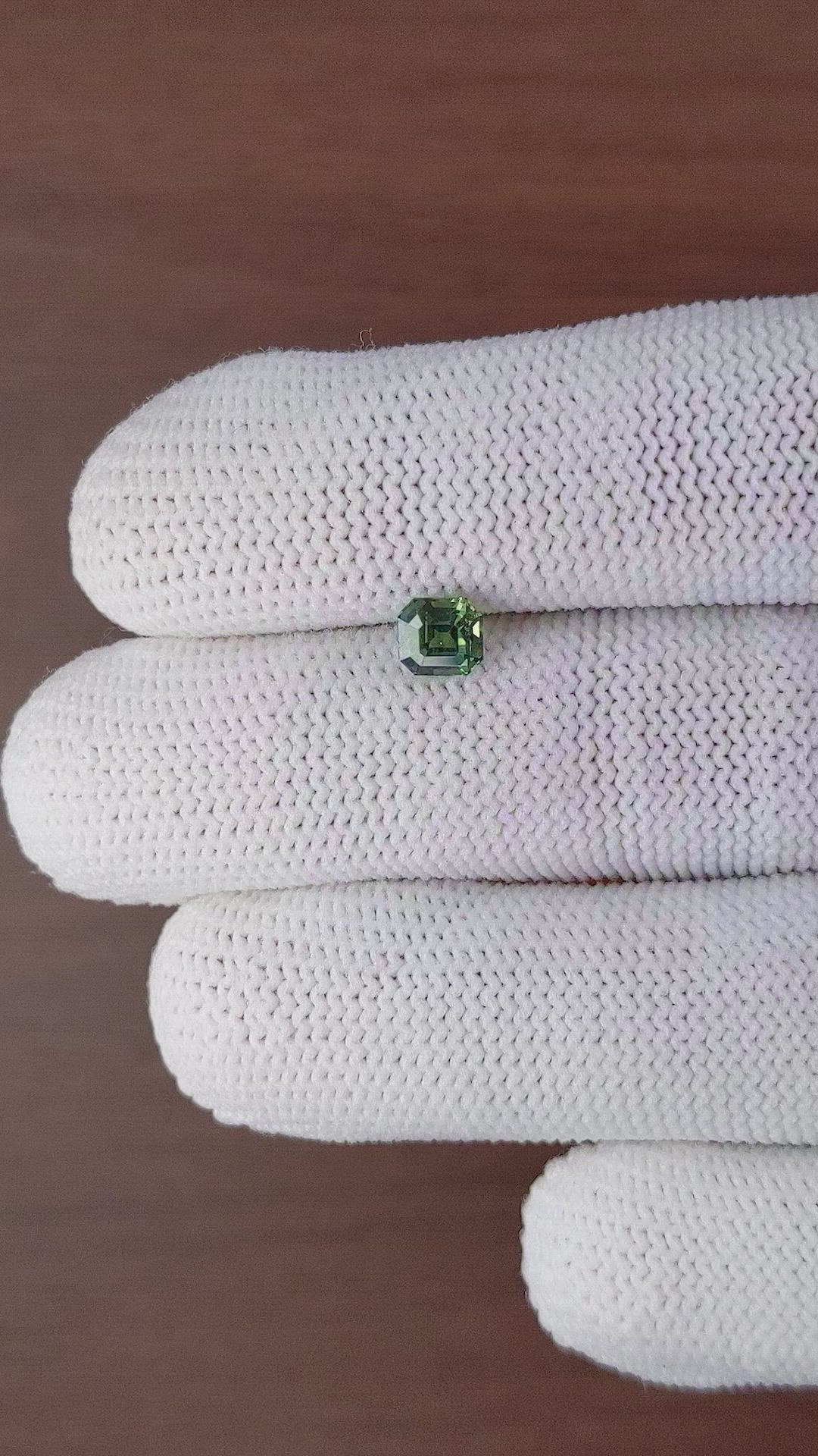 1.06 Ct. Bluish Green Sapphire from Madagascar Size Video