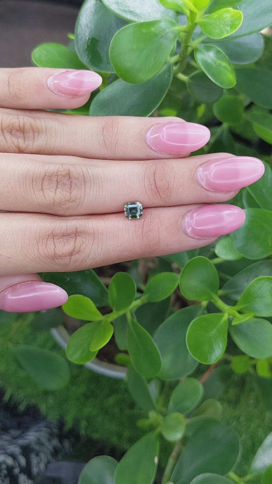 1.06 Ct. Bluish Green Sapphire from Madagascar Size Video