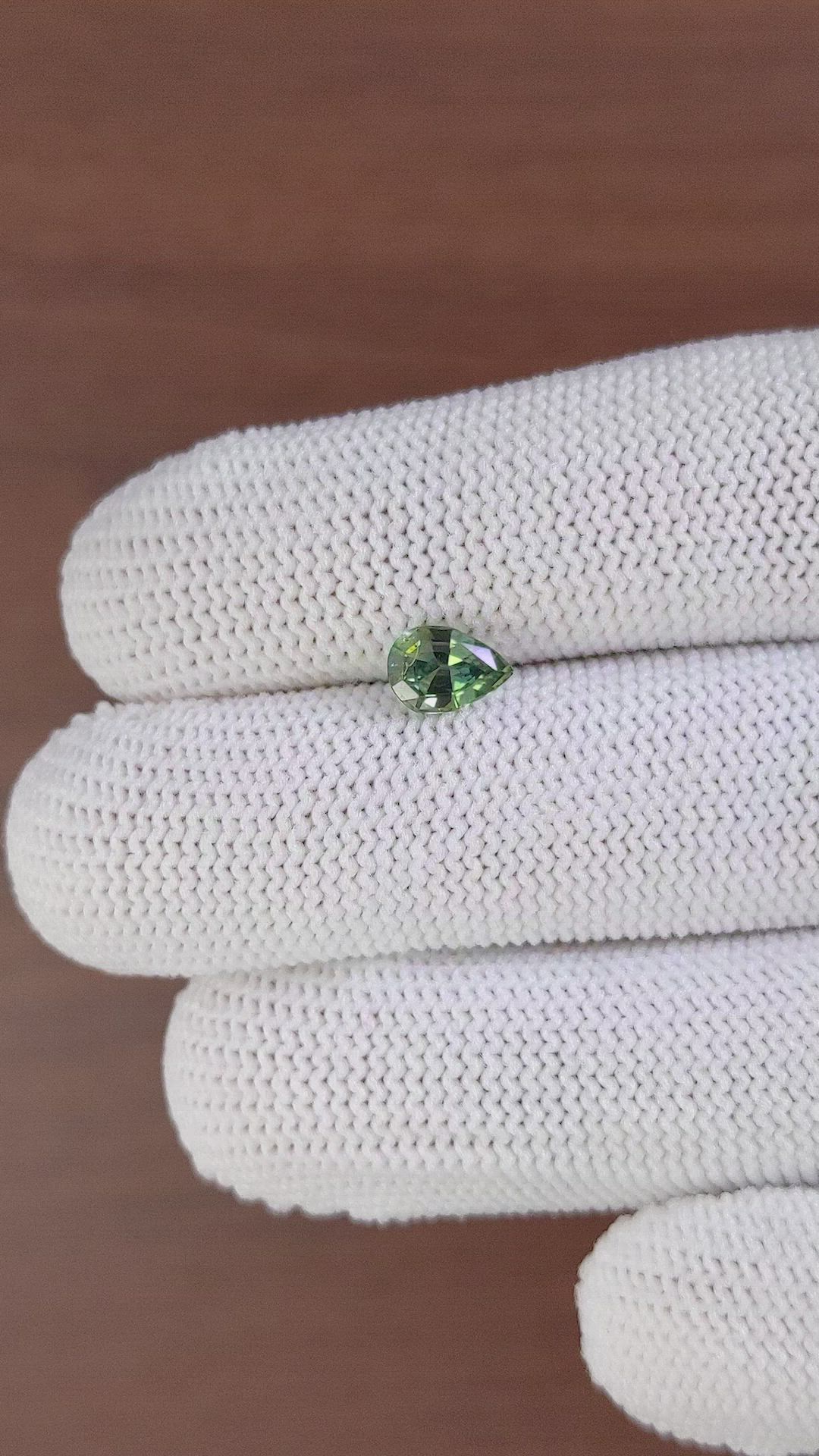 0.95 Ct. Green Sapphire from Madagascar Size Video