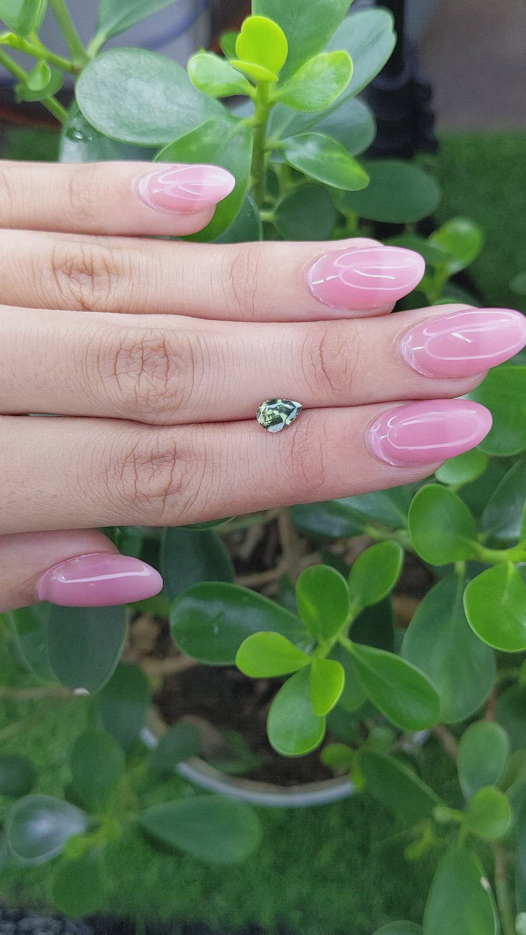 0.95 Ct. Green Sapphire from Madagascar Size Video