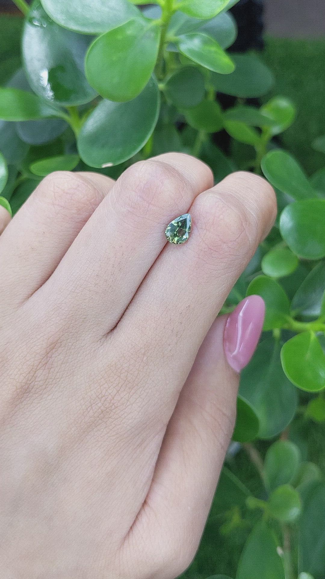 0.95 Ct. Green Sapphire from Madagascar Size Video