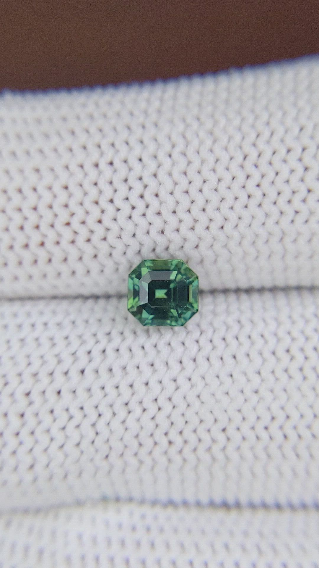 1.10 Ct. Bluish Green Sapphire from Madagascar Size Video