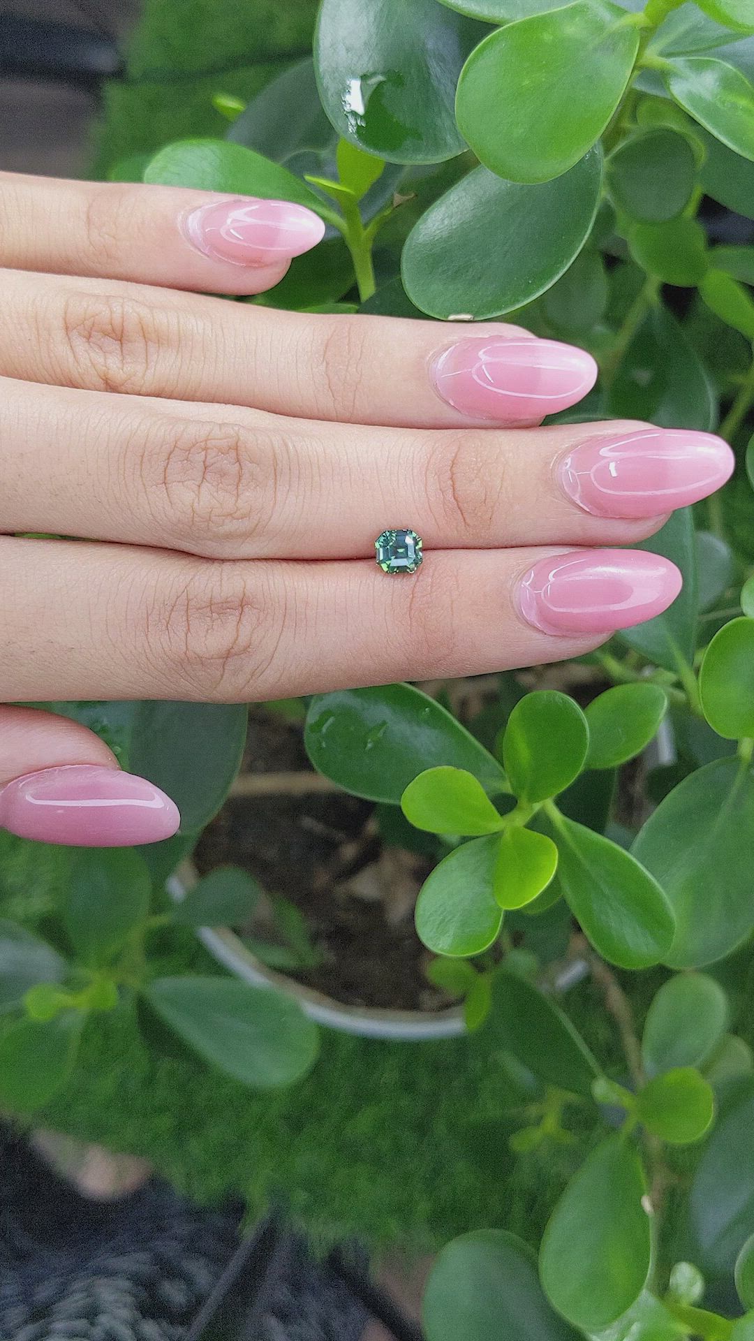 1.10 Ct. Bluish Green Sapphire from Madagascar Size Video